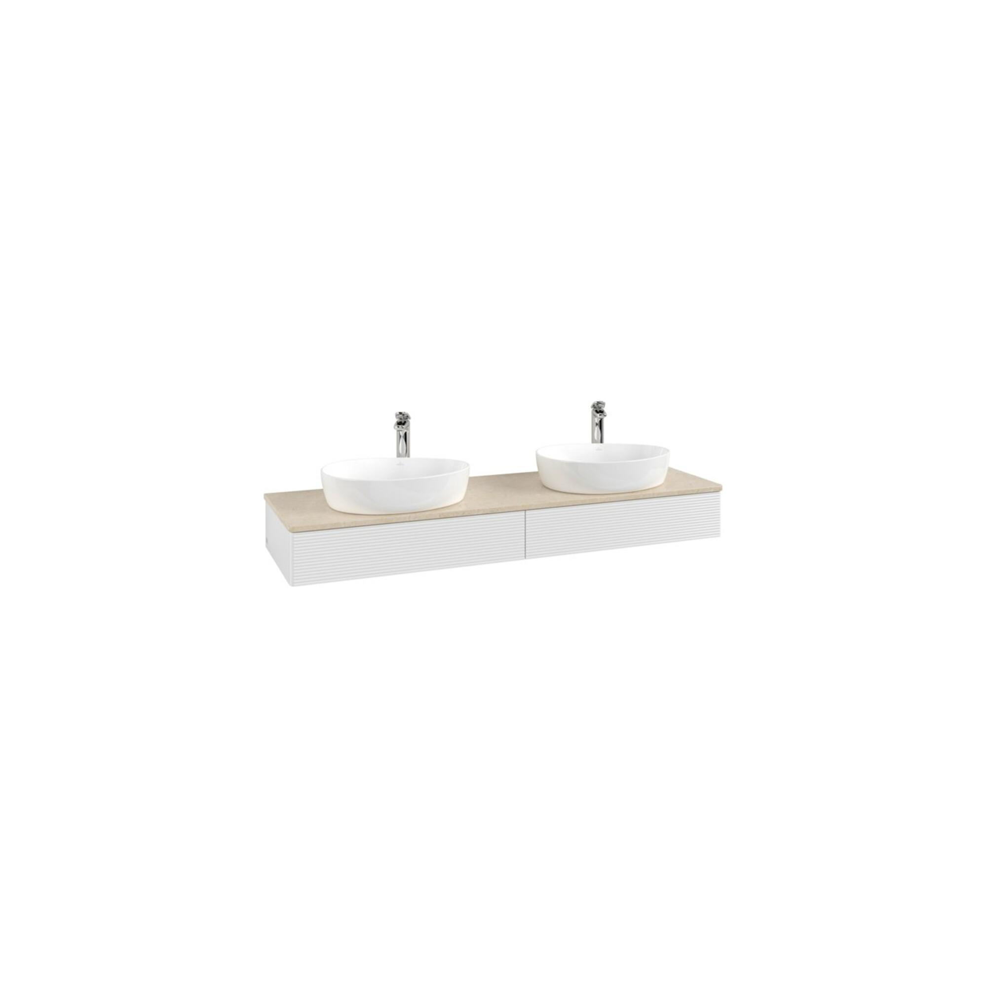V&B Waschtischunterschrank Mit Frontstruktur, Mit Beleuchtung Antao 160X50Cm, Hl, Wbp Botti., Glo Wh. Lac ; Villeroy & Boch (L17153GF)