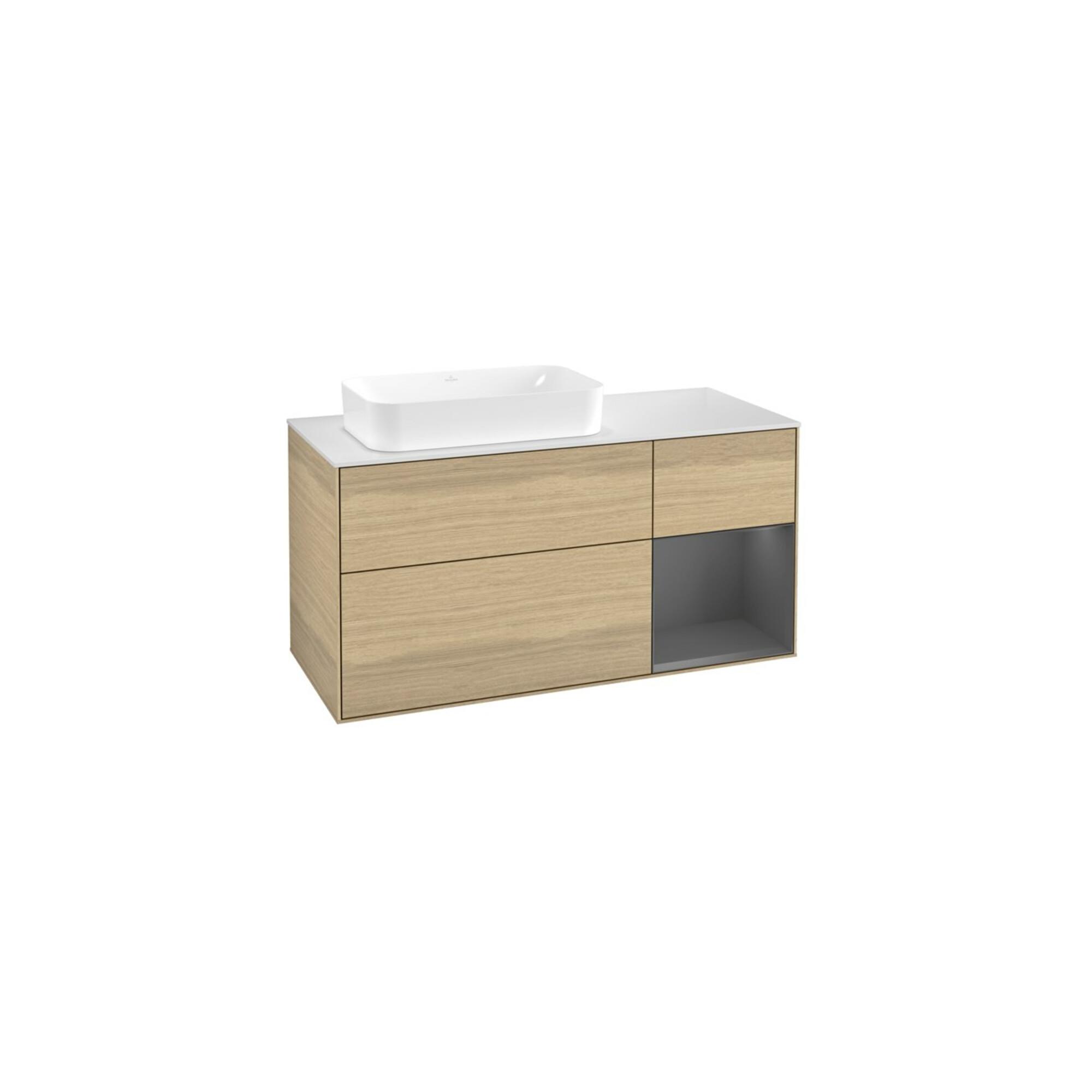 V&B Waschtischunterschrank Finion 120X60 Cm, Reg Re Anthrac. M, Oak Veneer ; Villeroy & Boch (F691GKPC)