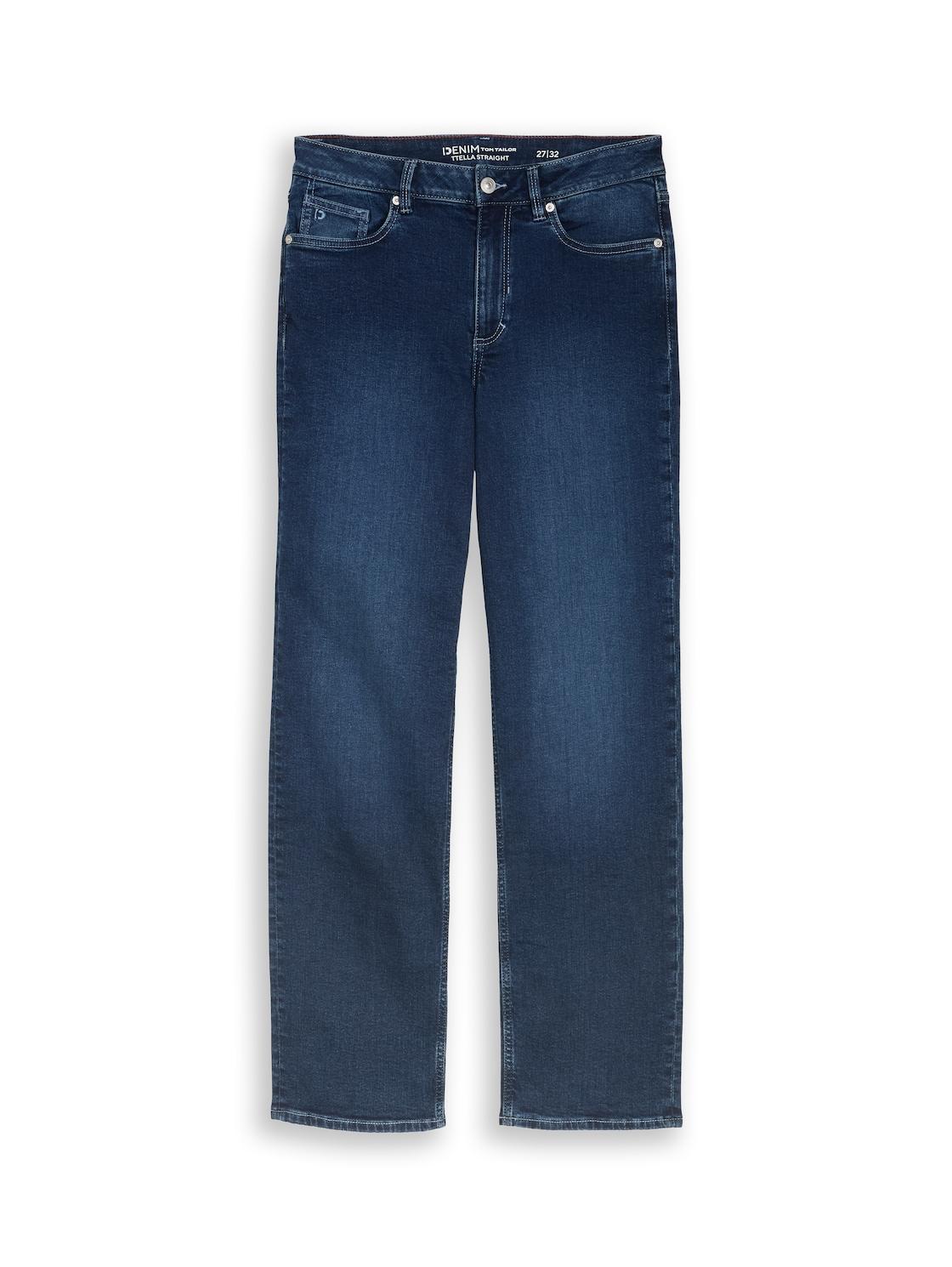 Tom Tailor Denim Damen Ttella Straight Jeans, Blau, Uni, Gr. 28/32