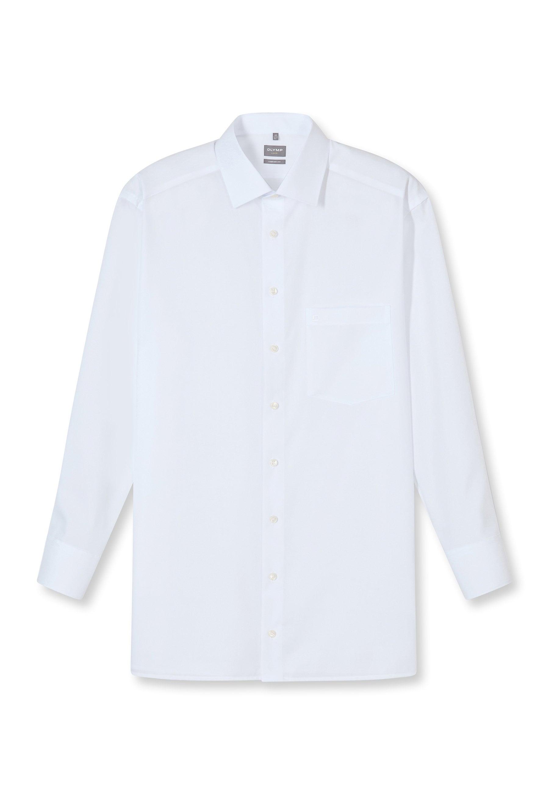 Businesshemd Olymp "Olymp Luxor, Comfort Fit, New Kent", Herren, Gr. 40, Normaler Arm, Weiß, 100% Baumwolle, Hemden