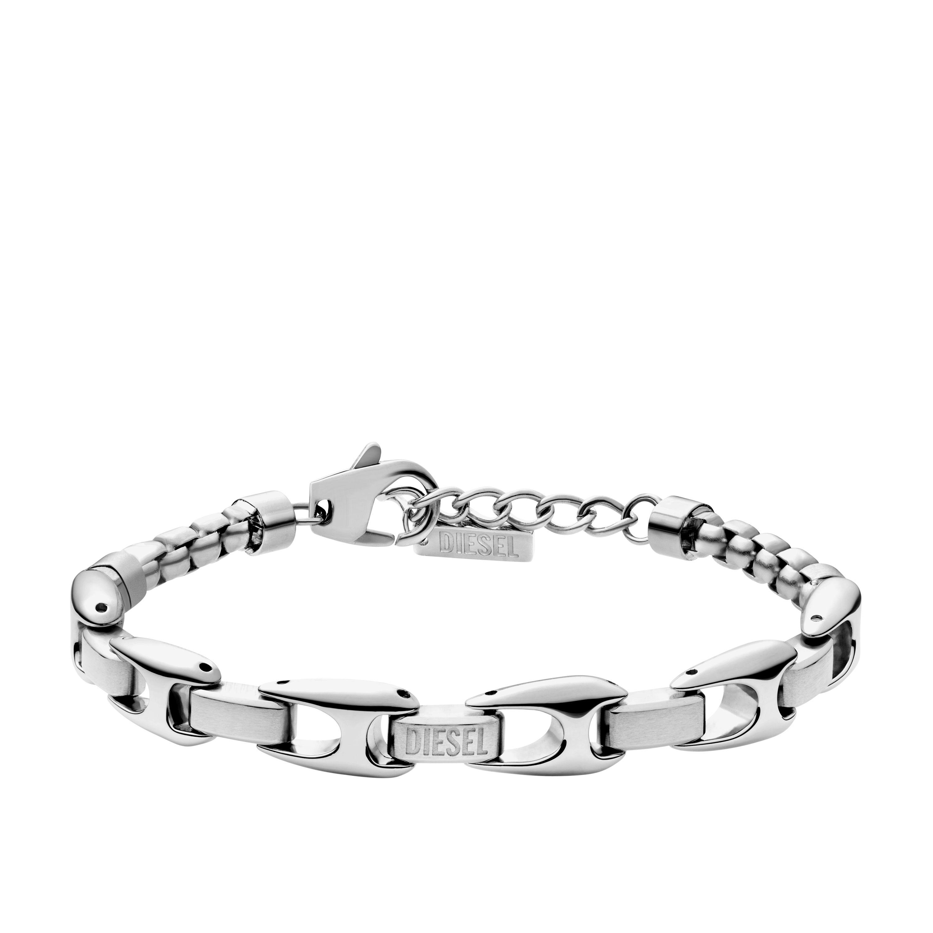 Armband Diesel "Schmuck Geschenk Edelstahl Armschmuck Metamorph", Silber (Edelstahlfarben), ArmbäNder, Damen, 21Cm, Edelstahl, Armband