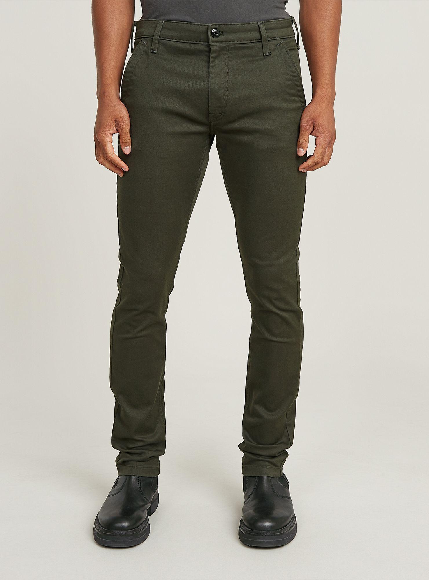 Chinohose G-STAR "Skinny Chino 3.0", Herren, Gr. 38, LäNge 34, Asfalt, Obermaterial: 50% Baumwolle, 48% Baumwolle, 2% Elasthan, Hosen Chinohose