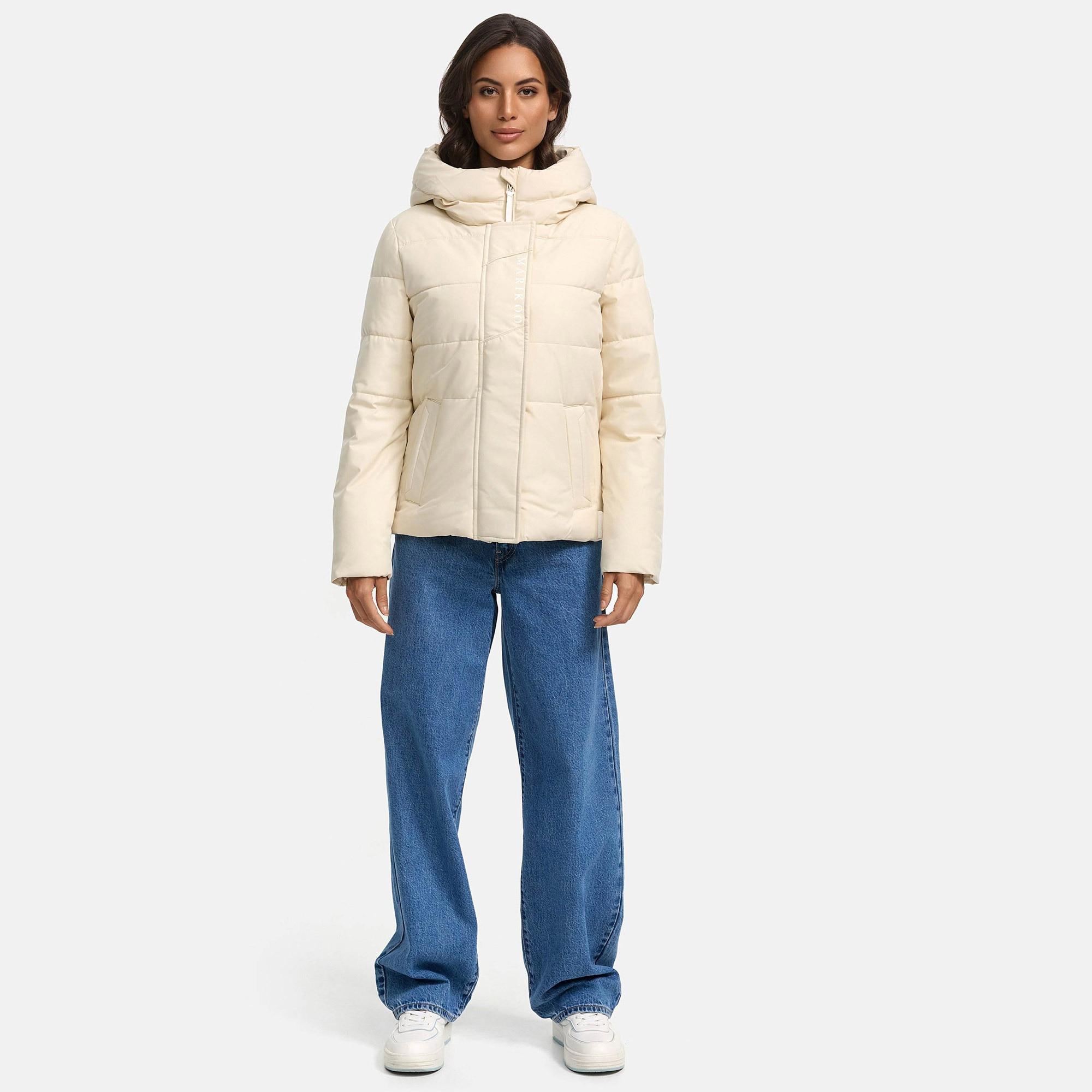 Outdoorjacke Marikoo "Elira", Damen, Gr. Xxl, Beige (Cream), Obermaterial: 100% Polyester. Innenseite: 100% Polyester. Futter: 100% Polyester. Wattierung: 100% Polyester, Jacken Outdoorjacke, Mit Warmem Teddyfell