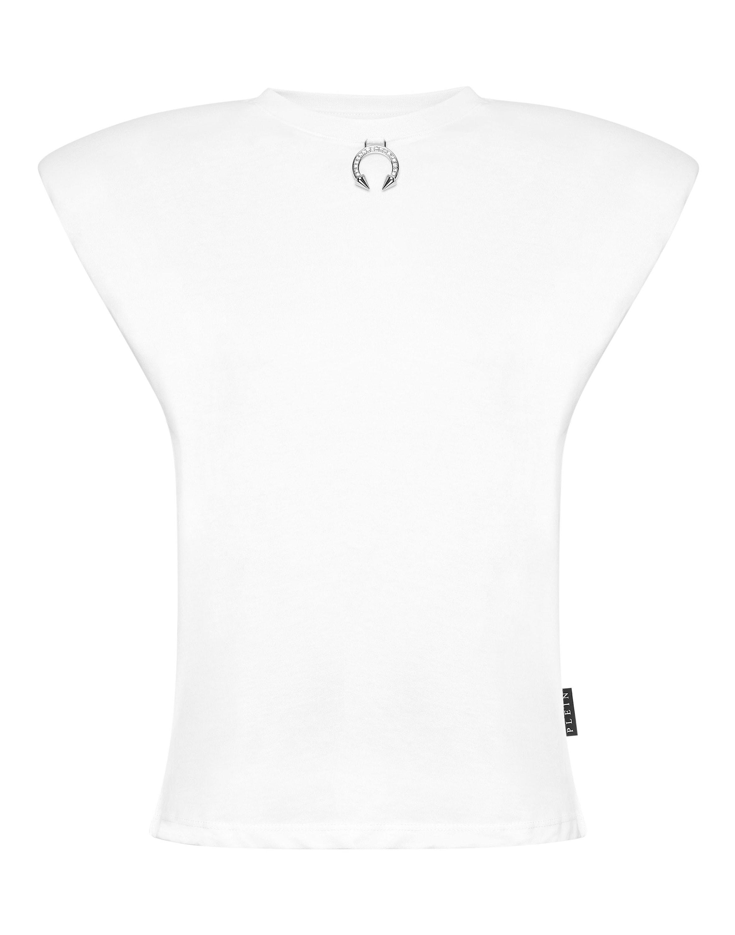 Tanktop Philipp Plein "Tanktop", Damen, Gr. Xl, 01, Weiß, Obermaterial: 100% Baumwolle, Tops Tanktop