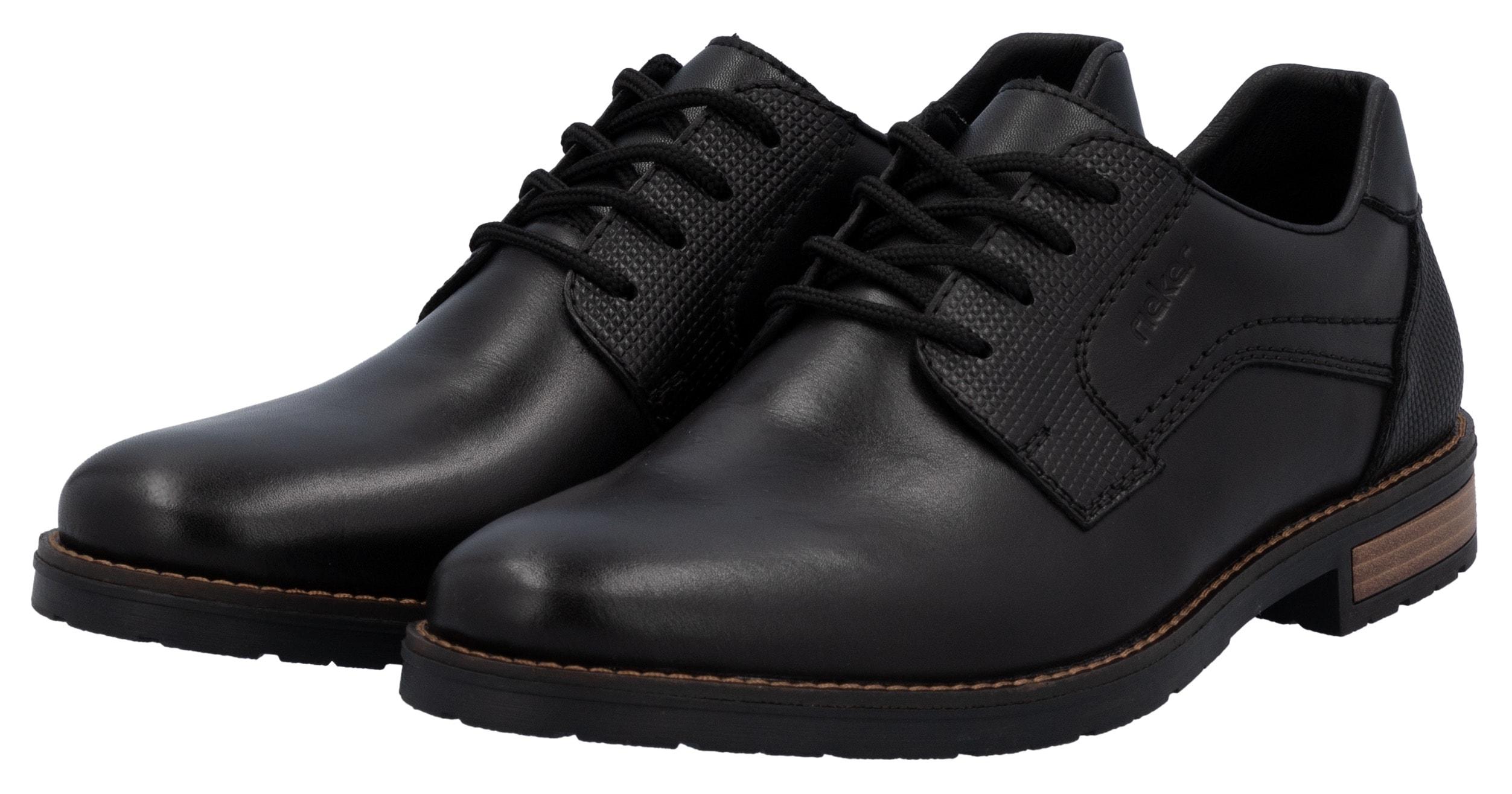 SchnüRschuh Rieker, Herren, Gr. 42, Schwarz, Leder, Schuhe SchnüRschuh, Mit Dezentem Logoschriftzug, Freizeitschuh, Halbschuh, SchnüRschuh