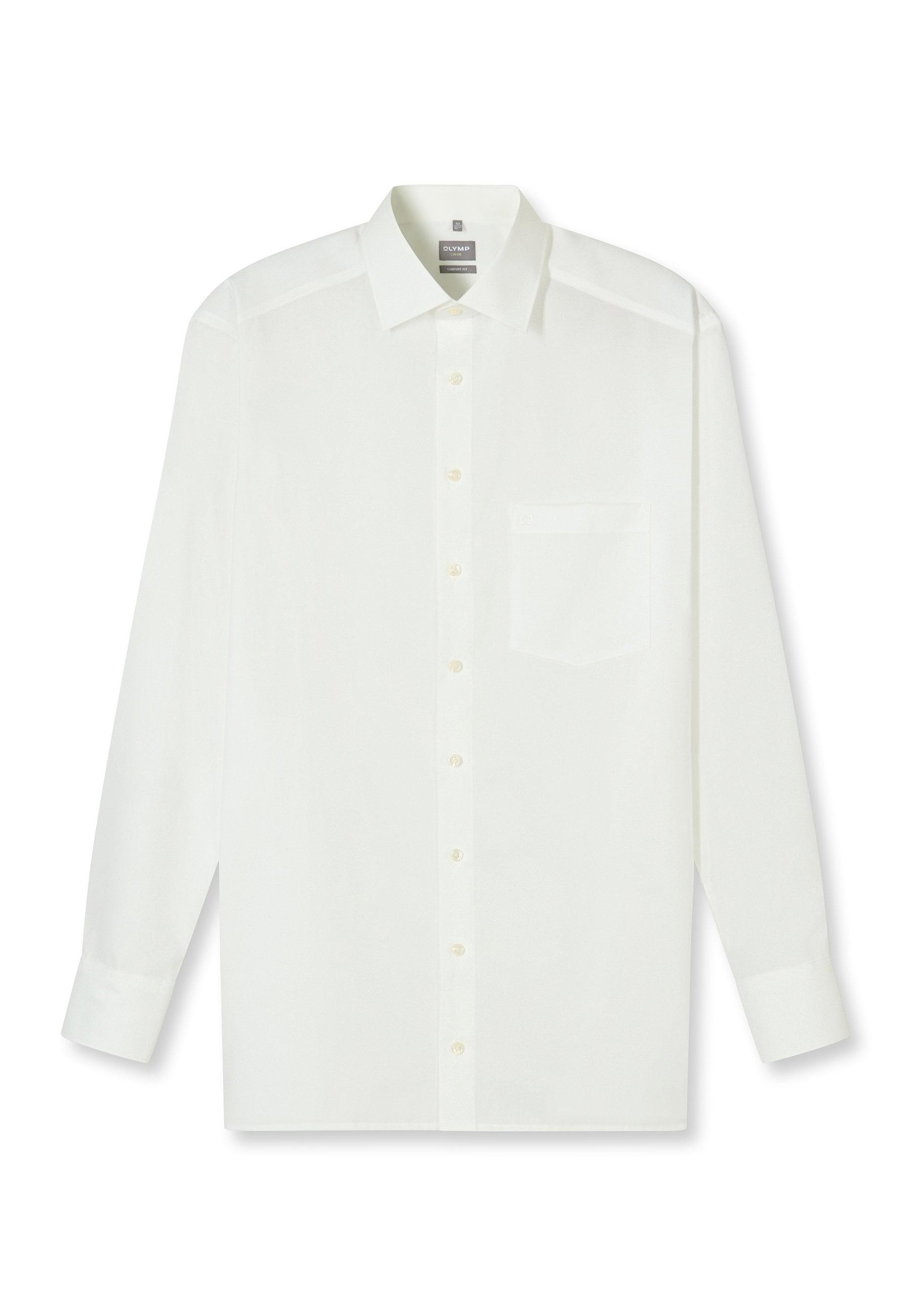 Businesshemd Olymp "Olymp Luxor, Comfort Fit, New Kent", Herren, Gr. 45, Normaler Arm, Beige, 100% Baumwolle, Hemden