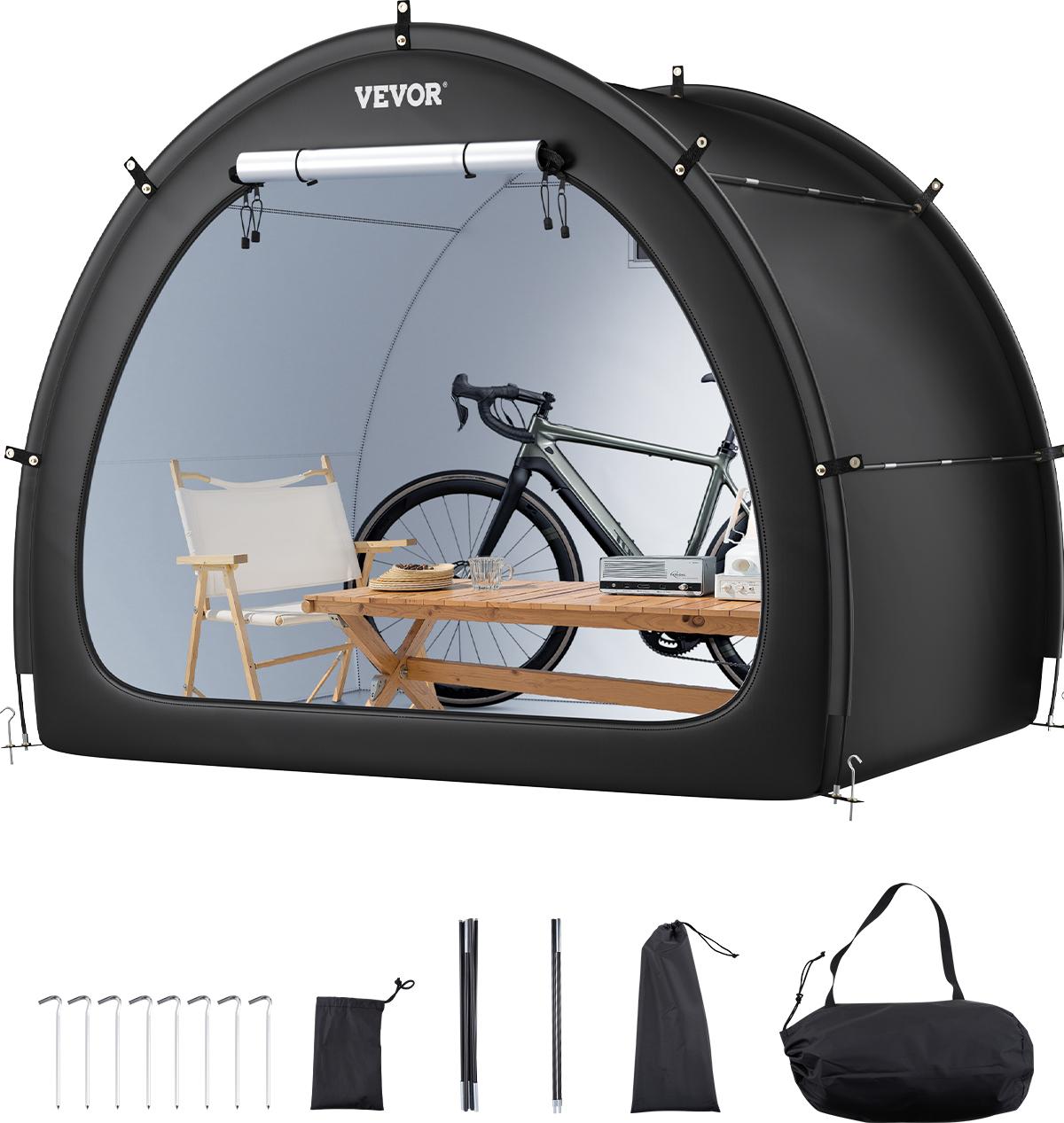 Tenda Per Biciclette Vevor Per 4 O 5 Biciclette, Con Fibra Di Vetro Ad Alta Resistenza E Doppia Cerniera, 2190X1550X1730 Mm