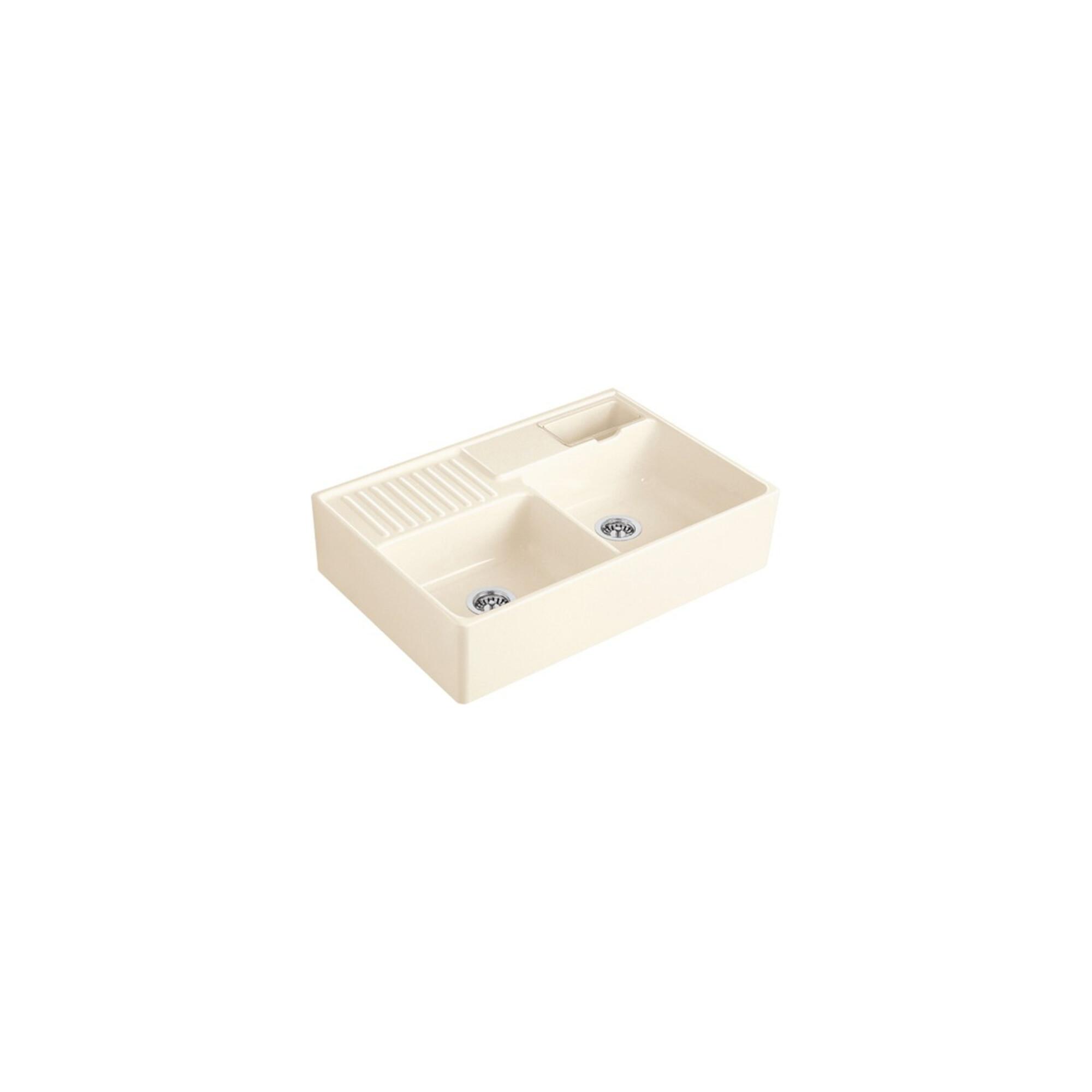 V&B SpüLstein-Doppelbecken Restesch., M Abl., Exc., Crema C-Plus ; Villeroy & Boch (632392KR)