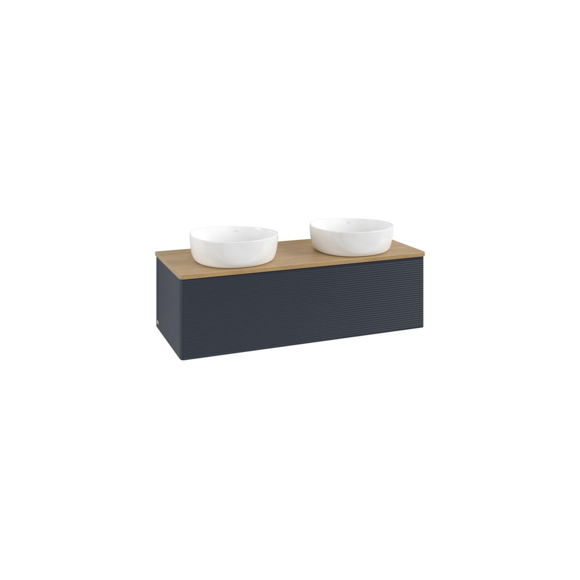 V&B Waschtischunterschrank Mit Frontstruktur, Mit Beleuchtung Antao 120X36X50Cm, Wbp Hon. Oa, Md Bl. M Lac ; Villeroy & Boch (L35111HG)