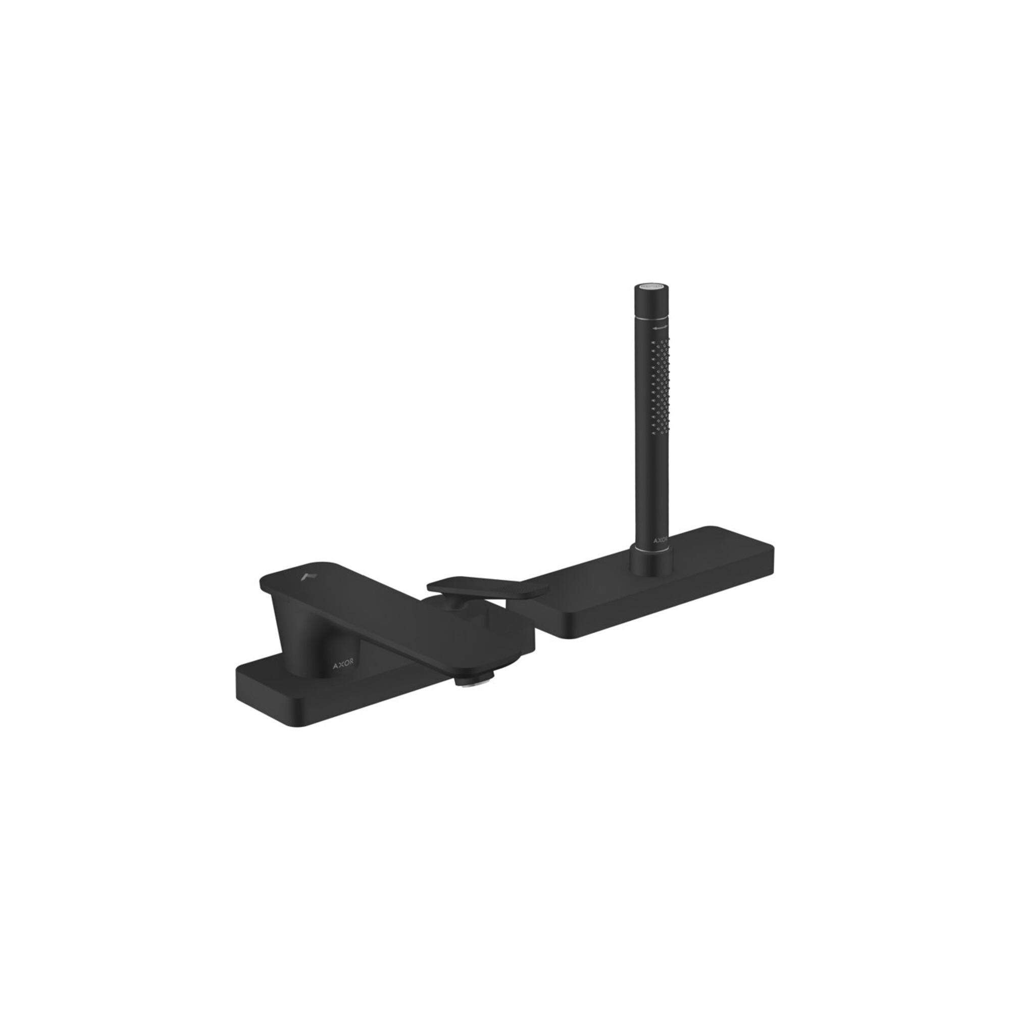 Hansgrohe Wand-3-Loch-Einhebelmischer Axor Citterio C Cubic Cut, Mattschwarz, Ausladung 155Mm (49431670)