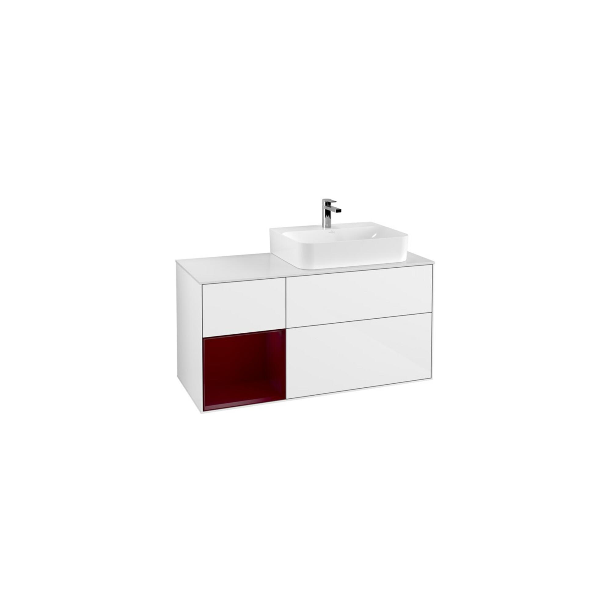 V&B Waschtischunterschrank Abdeckplatte Gl. Wh. M Finion 120Cm, Reg Li Peo, Glossy White Lacquer ; Villeroy & Boch (F141HBGF)
