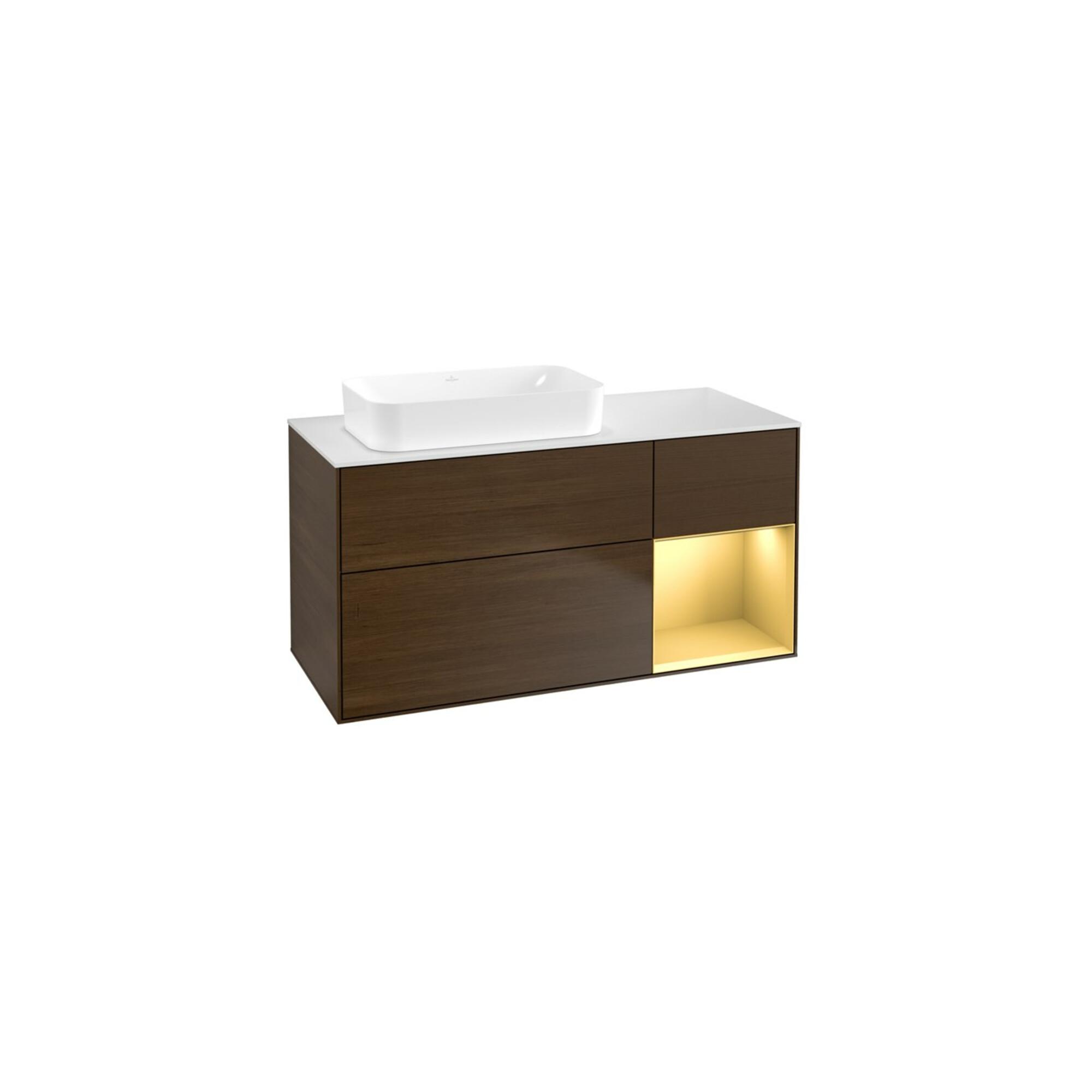 V&B Waschtischunterschrank Finion 120X60 Cm, Reg Re Gol M, Walnut Veneer ; Villeroy & Boch (F691HFGN)