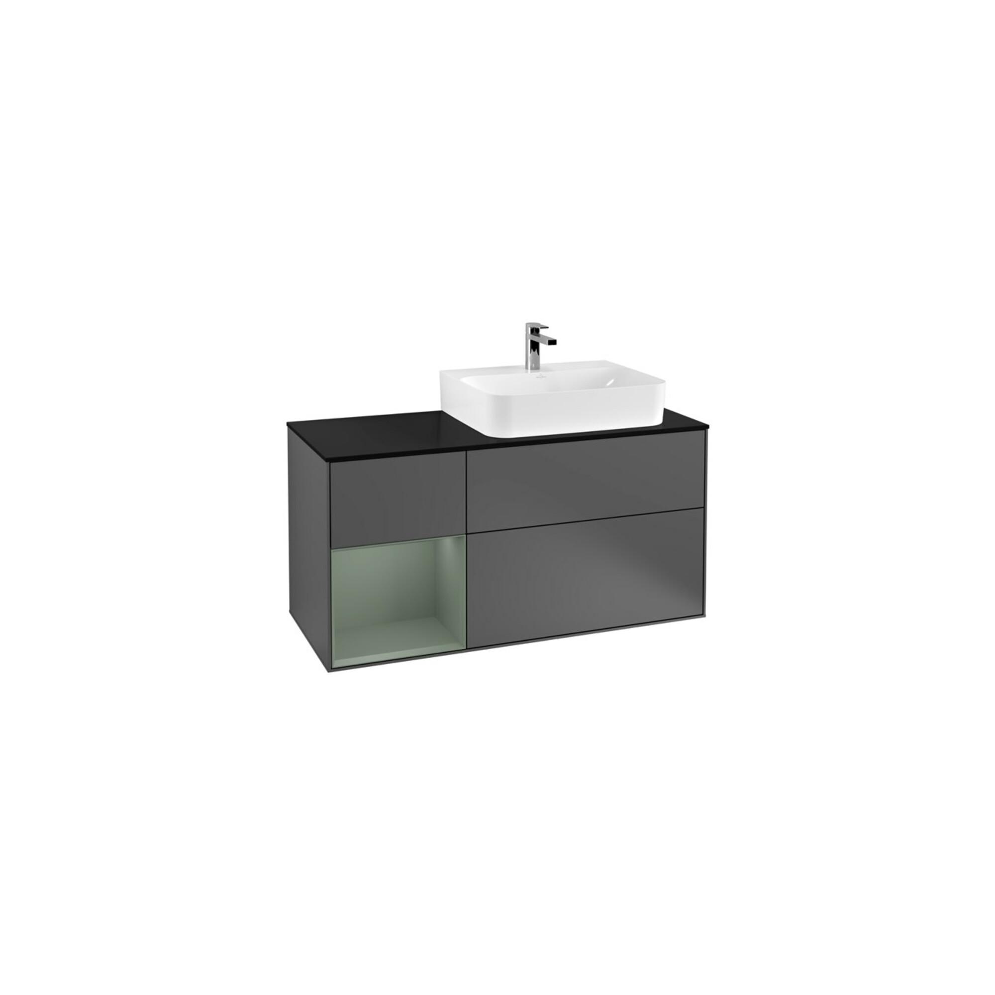 V&B Waschtischunterschrank Abdeckplatte Gl. Bla M Finion 120Cm, Reg Li Oli. M Lac, Anthrac. Matt ; Villeroy & Boch (F142GMGK)