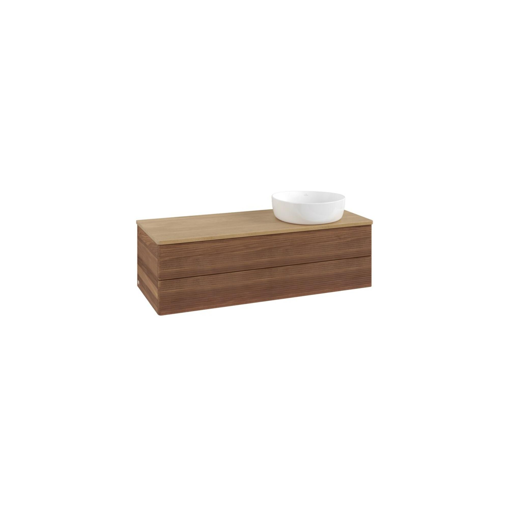 V&B Waschtischunterschrank Mit Frontstruktur, Mit Beleuchtung Antao 120X36X50Cm, Wbp-Farbe Hon. Oa, W. Wal ; Villeroy & Boch (L23111HM)
