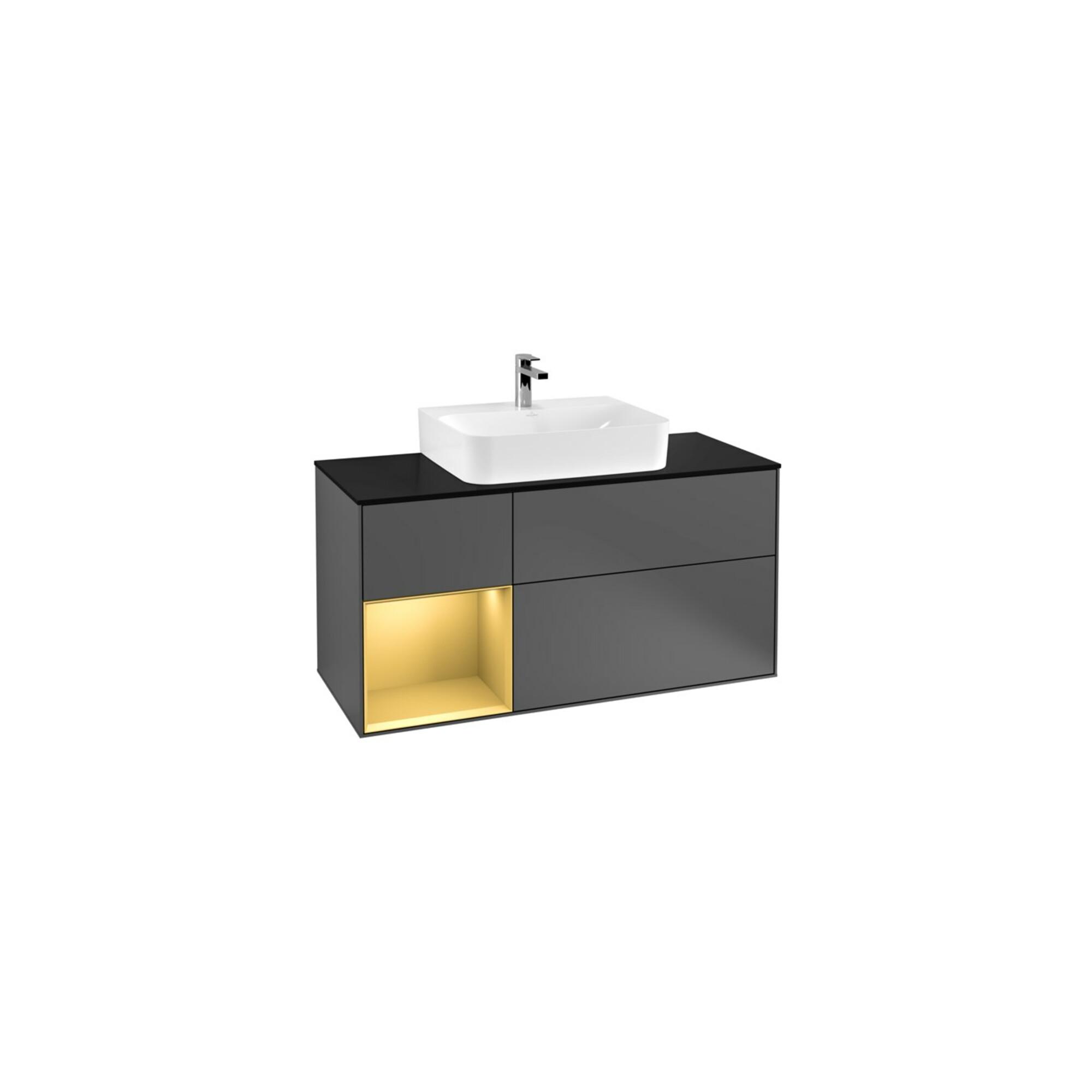V&B Waschtischunterschrank Finion 120Cm, Pl B M, Reg Li Gol M, Anthrac. M ; Villeroy & Boch (F162HFGK)