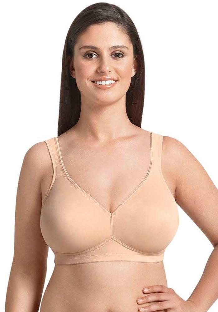 Soft-Bh Rosa Faia "Twin", Damen, Gr. 90, Cup F, Beige (Desert), Stoff, Obermaterial: 70% Polyamid, 30% Elasthan, Clean, Leicht GläNzend, Unifarben, Normal, Bhs Soft-Bh, Ohne BüGel, Verstellbare TräGer, Weich, Schlicht, Atmungsaktiv