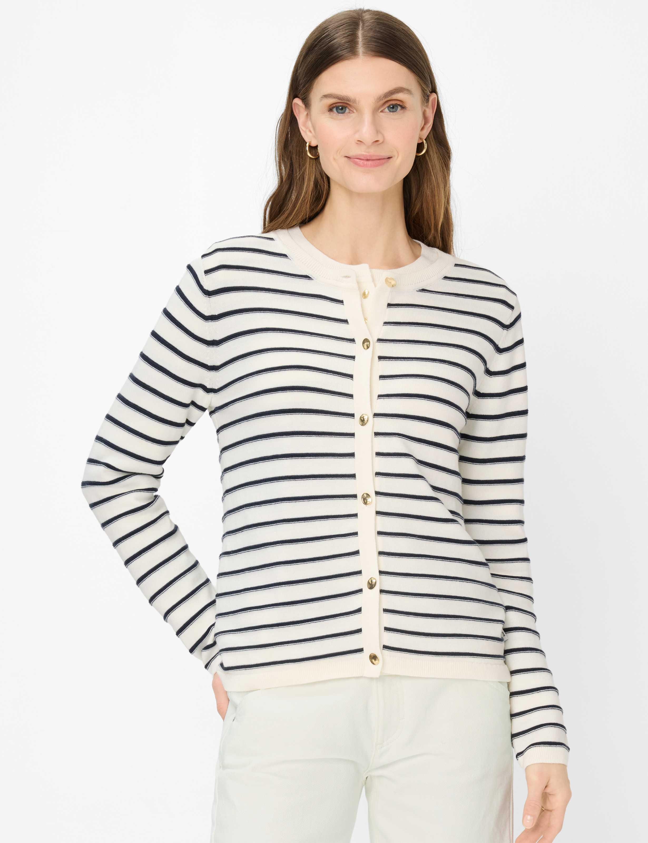Brax Dames Vest Style ANN navy, crème wit,