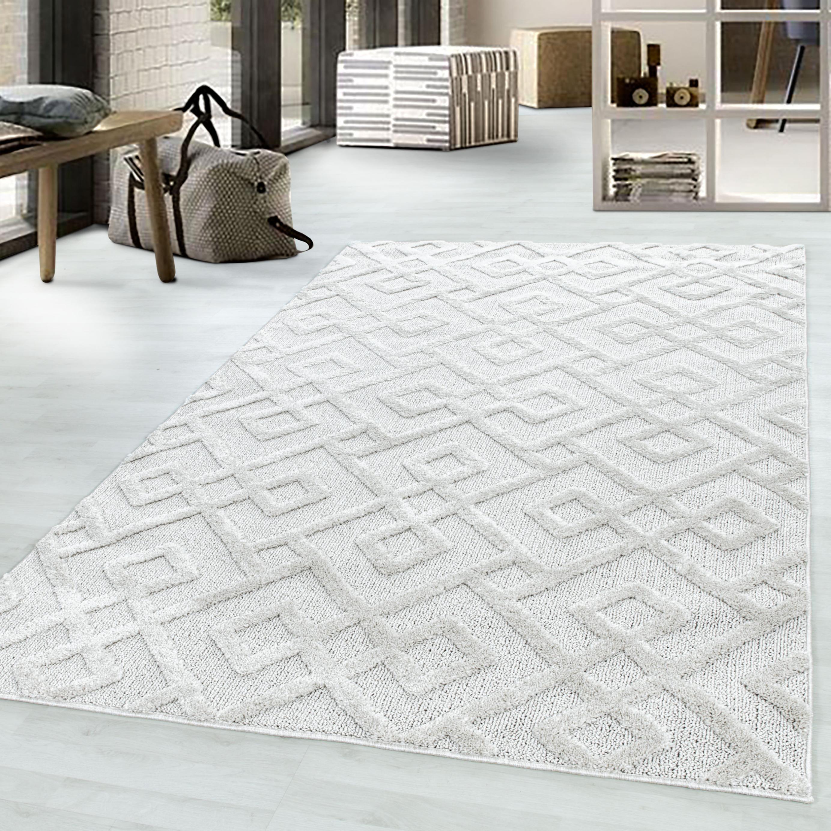 Teppich Ayyildiz Teppiche "Pisa 4708", Beige (Cream), B:160Cm H:20Mm L:230Cm, Polypropylen (Pp), Teppiche, Teppich, LäUfer, Rund, Hoch Tief Struktur, Wohnzimmer, Schlafzimmer