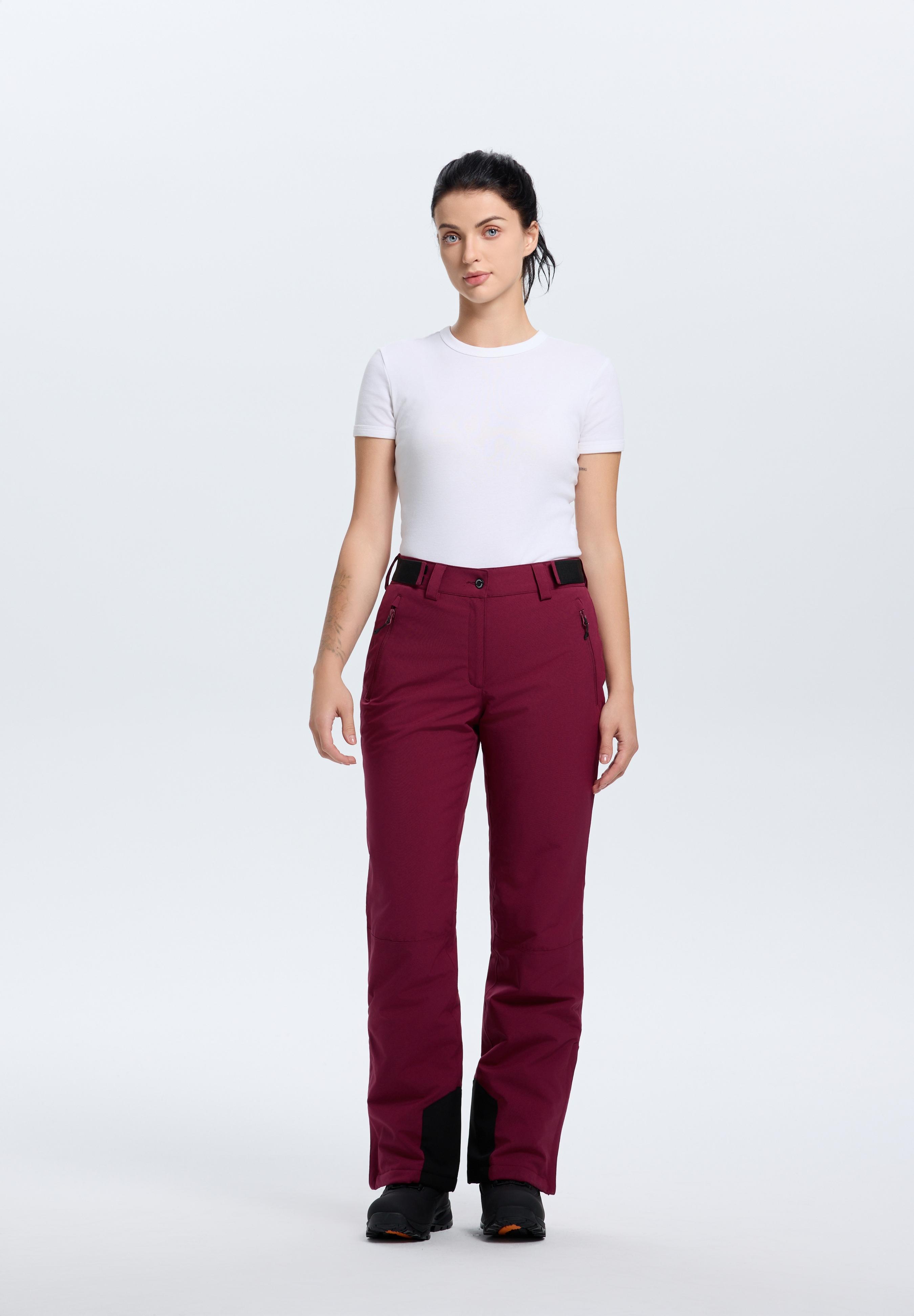 Skihose ICEPEAK "ICEPEAK FLASHER", Damen, Gr. 48, N-Gr, wine, Obermaterial: 100% Polyester. Futter: 100% Polyamid, Hosen Skihose, für Alpinski und Snowboard, aus Polyester und Polyamid, atmungsaktiv