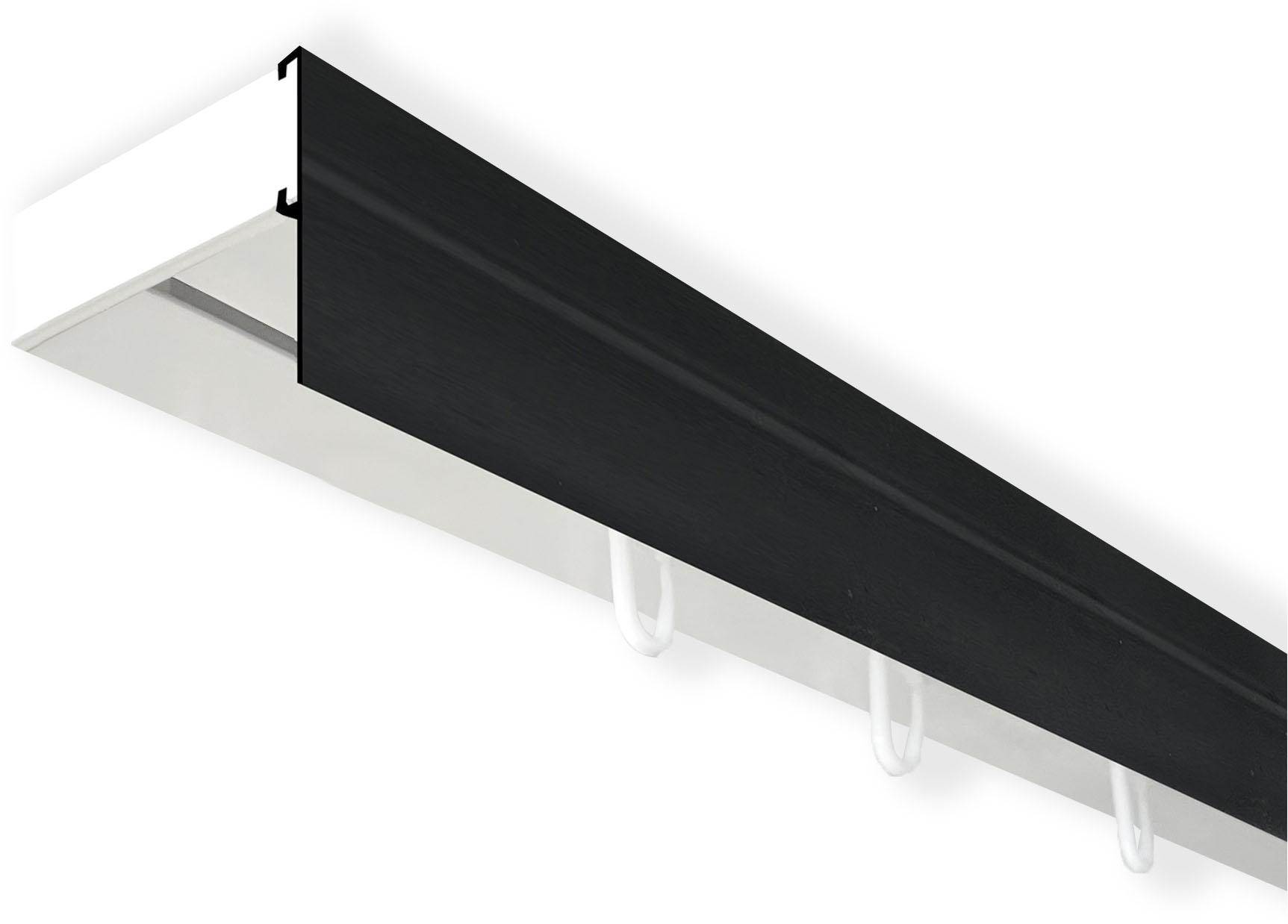 Gardinenschiene SN DECO GROUP "Vorhangschiene SH (1) mit Blende 5 cm" Gr. 3, schwarz-weiß (weiß, schwarz), L:180cm T:4,7cm, Kunststoff, Gardinenstangen, Gardinenschiene