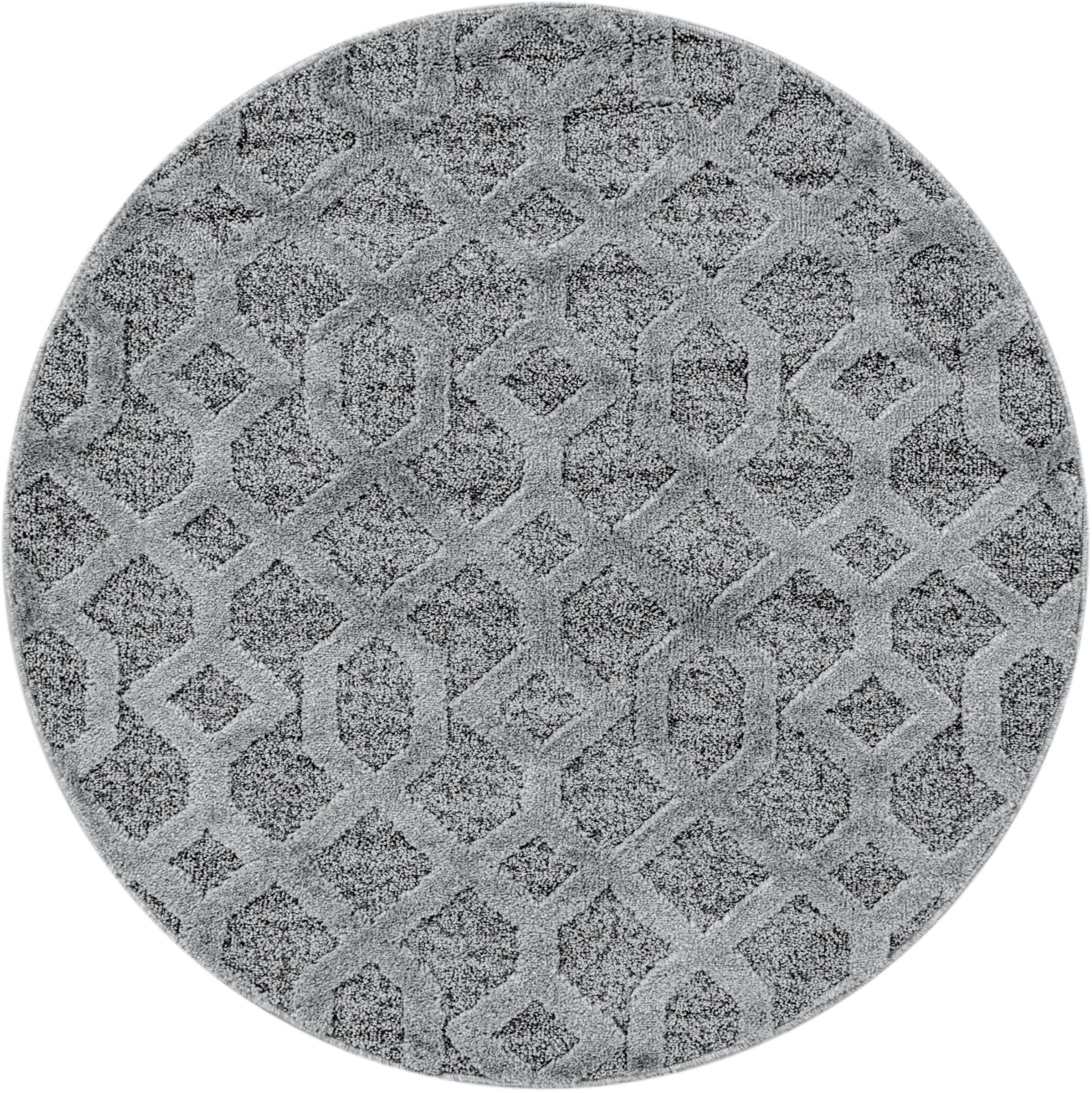 Teppich Ayyildiz Teppiche "Pisa 4702", Grau, H:20Mm Ø:160Cm, Polypropylen (Pp), Teppiche, Teppich, Auch In Rechteckig, Hoch Tief Struktur, Wohnzimmer, Schlafzimmer
