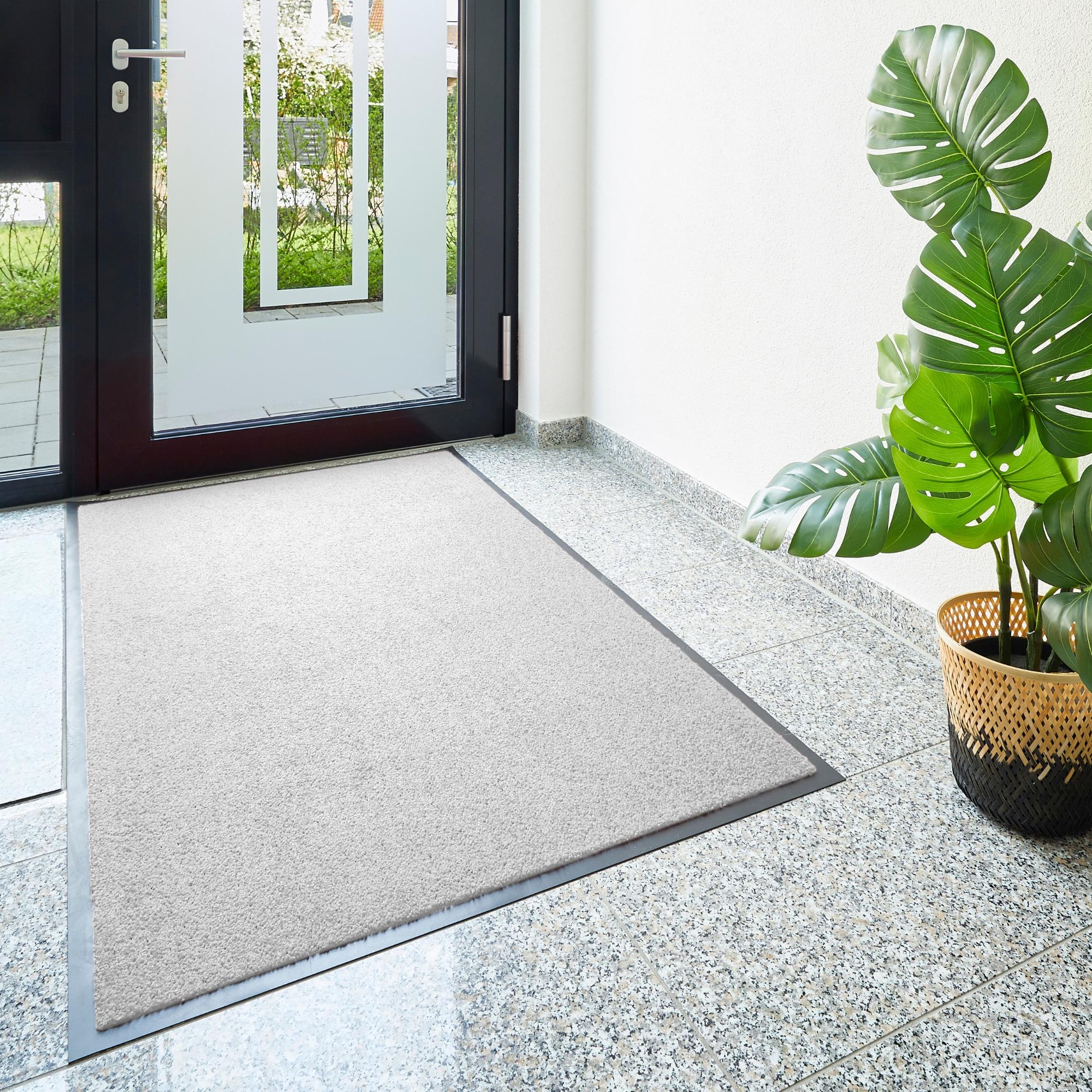 Fußmatte OTTO HOME "Emil, Made in Netherlands", silber, B:40cm H:6mm L:60cm, Polyamid, Teppiche, Fußmatte, Schmutzfangmatte, Uni Farben, rutschhemmend, waschbar (Handwäsche)