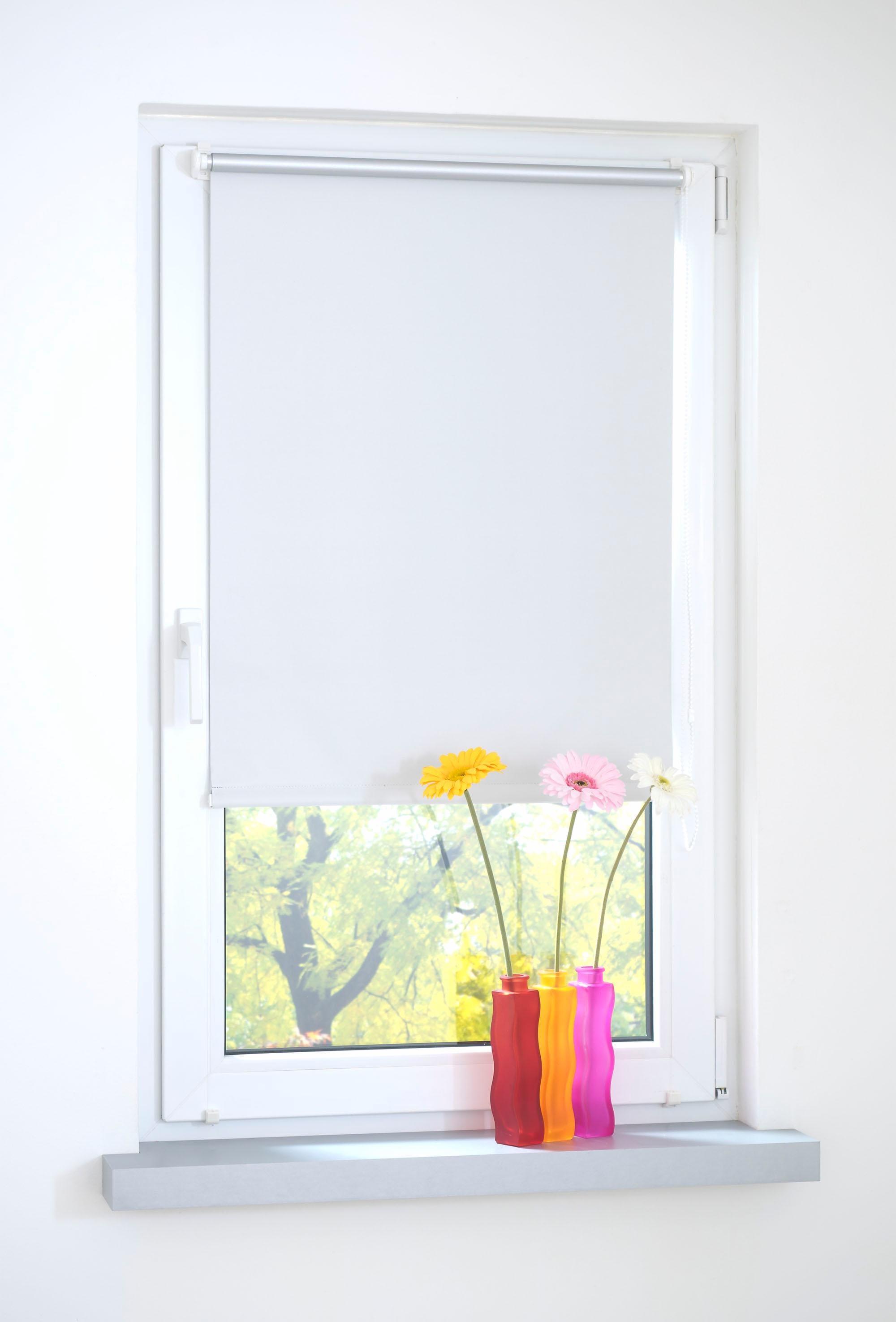 Seitenzugrollo LIEDECO Gr. 8, weiß, B:120cm H:150cm, Polyester, Rollos, Seitenzugrollo