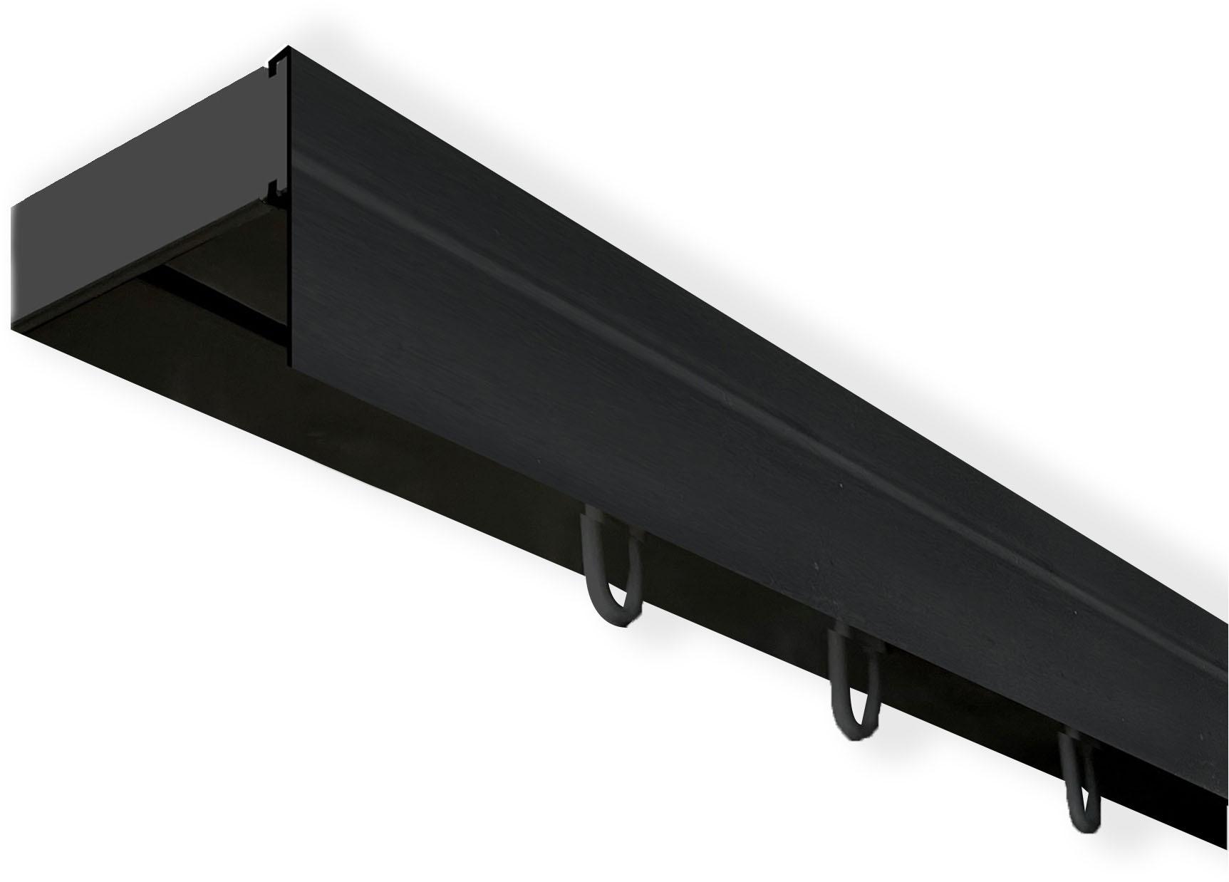 Gardinenschiene SN DECO GROUP "Vorhangschiene SH mit Blende" Gr. 1, schwarz, L:120cm T:4,7cm, Kunststoff, Gardinenstangen, Gardinenschiene