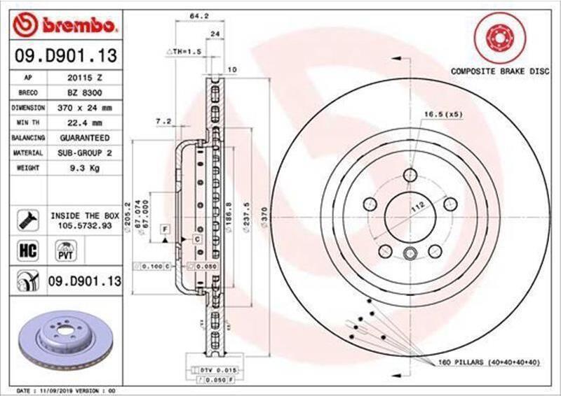 Disco Freno Brembo 09.D901.13
