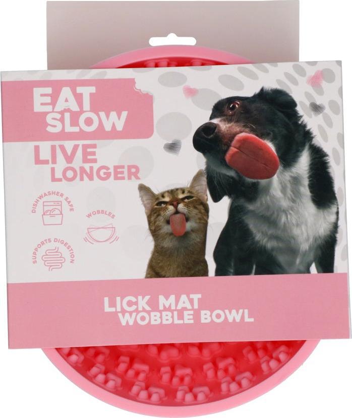 Eat Slow Live Longer Lick Mat Wobble Bowl Rosa