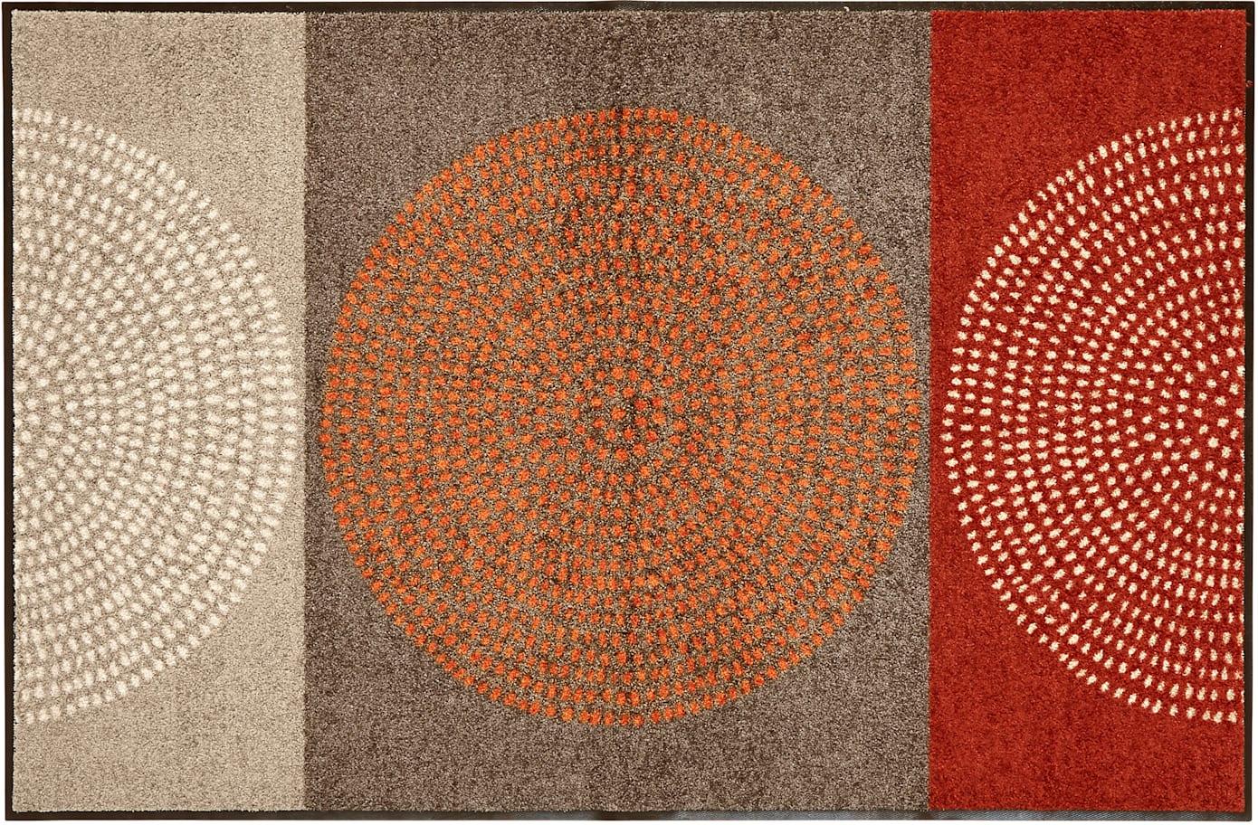 Fußmatte SALONLOEWE Gr. 2, rot (rot, braun), B:50cm H:7mm L:75cm, Kunstfaser, Polyamid, Teppiche, Fußmatte