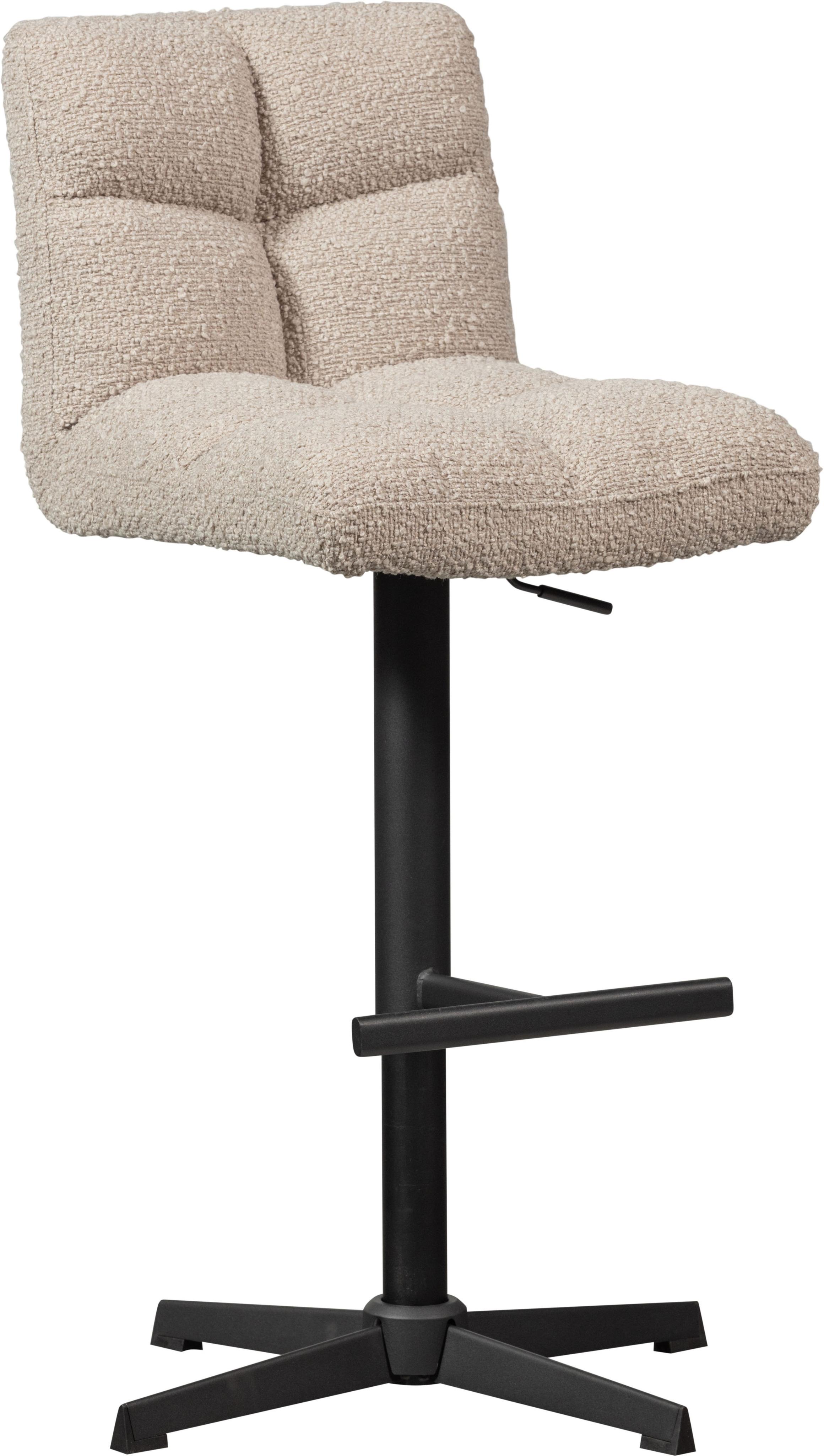 Barhocker WOOOD "Vinny", beige (sand), B:44cm H:114cm T:58cm, Hocker, Barhocker, drehbar, höhenverstellbar, Breite 44 cm