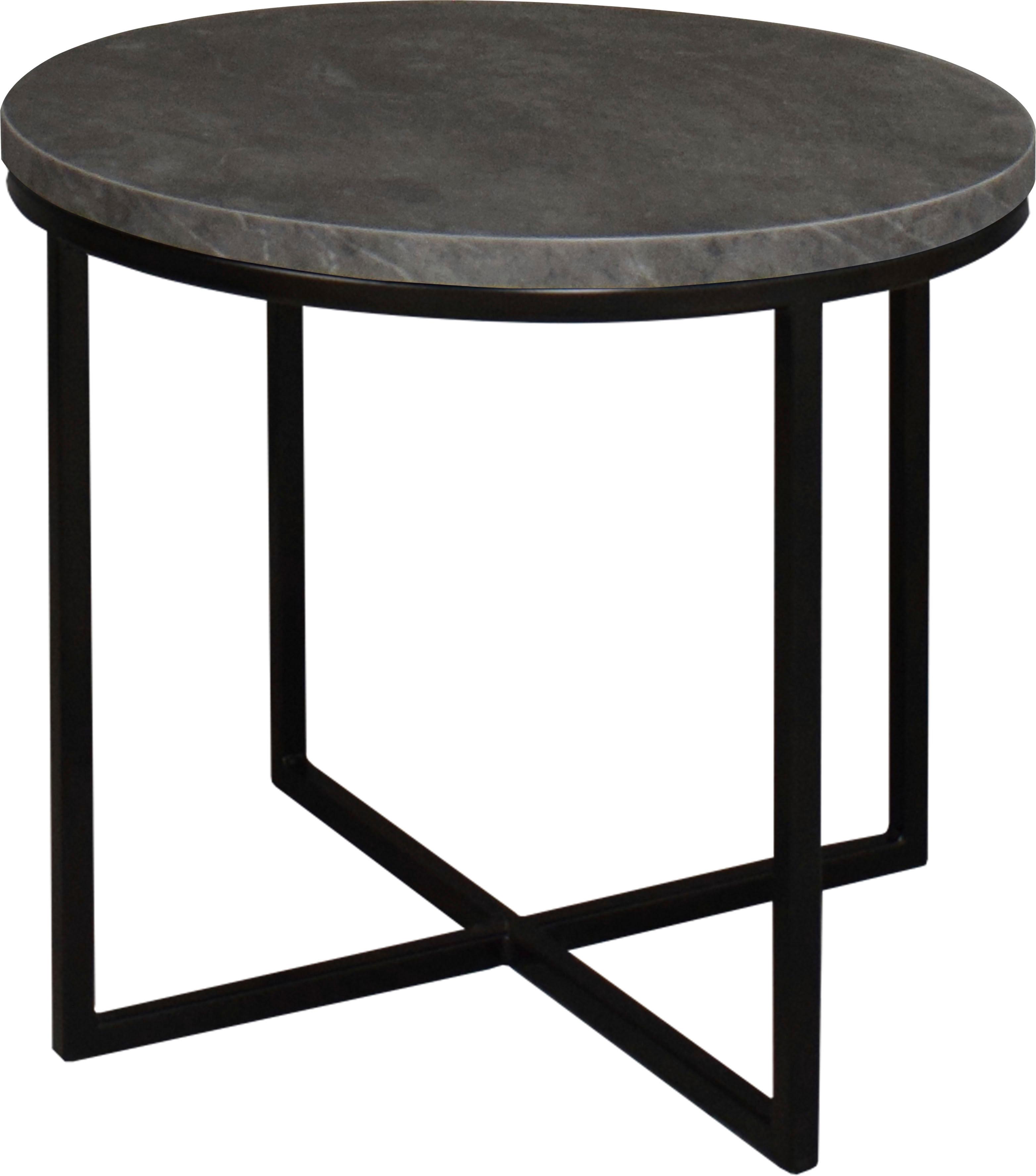 Couchtisch MÄUSBACHER "Couchtisch rund", schwarz, keramik optik grau, H:50,5cm, Tische, Couchtisch, Couchtisch rund Durchmesser 60cm, Metallgestell