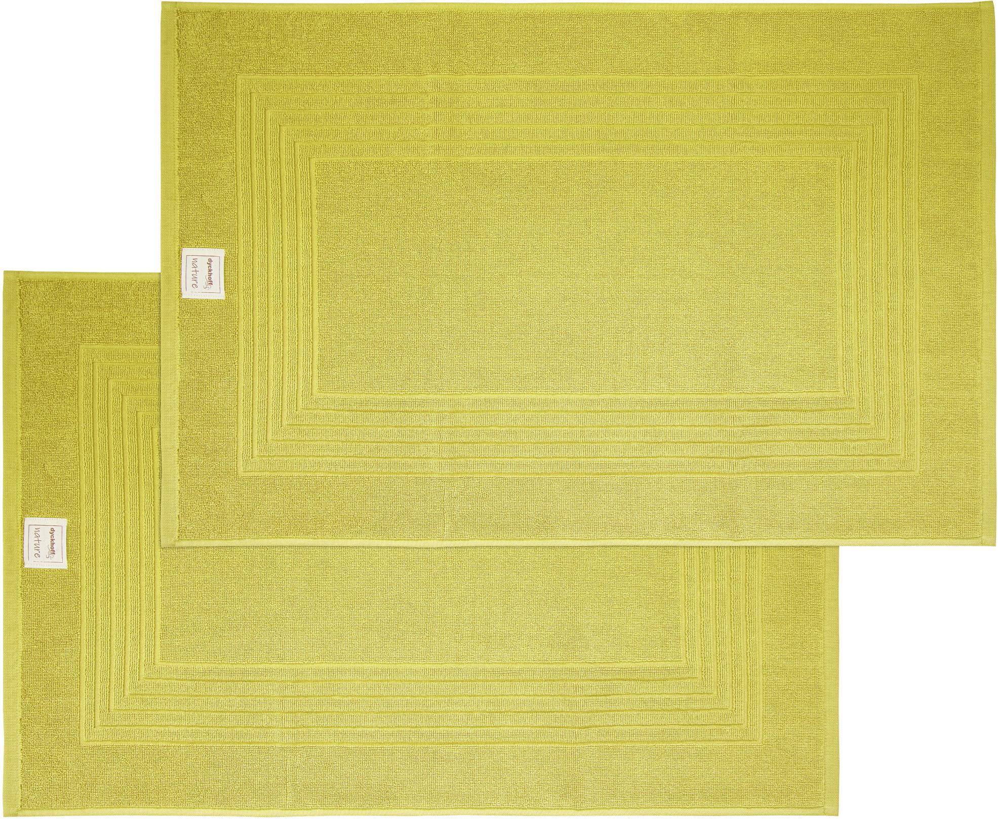 Hotelmatte DYCKHOFF "Nature", grün (kiwi), H:3mm, Baumwolle, Badematten, Hotelmatte, 2 teilig