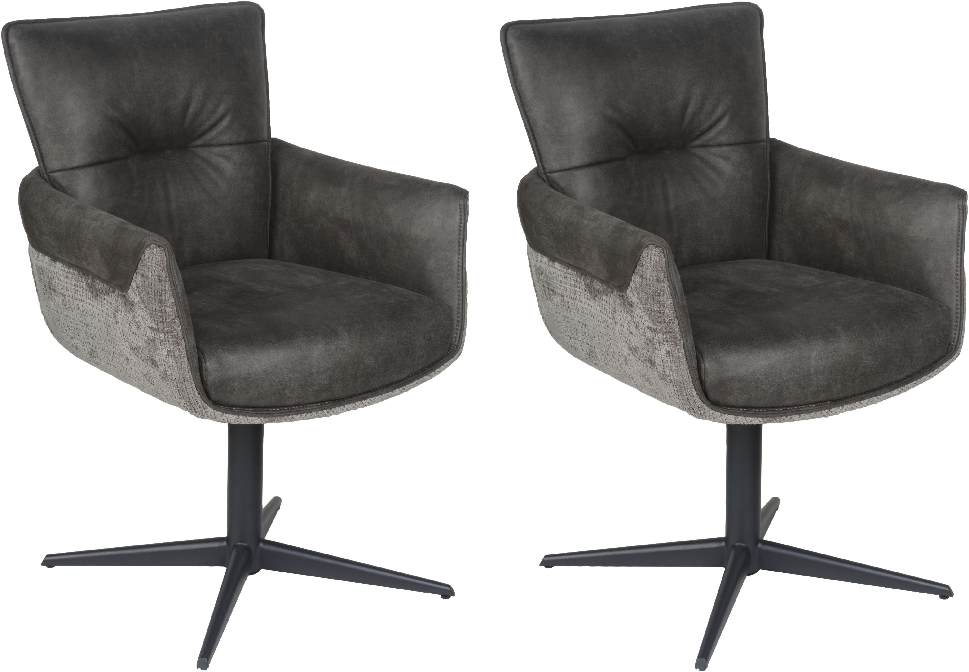 Esszimmerstuhl HOME AFFAIRE "Milano", grau, schwarz, grau, B:62cm H:90cm T:63cm, Stühle, Esszimmerstuhl, Drehstuhl Milano grey