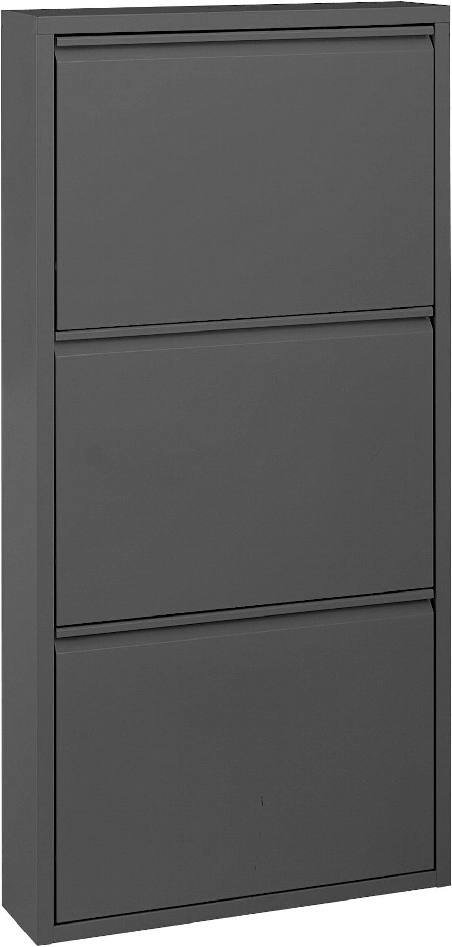Schuhschrank HEINE HOME, grau (anthrazit), B:50cm H:103cm T:15cm, Stahl, Schränke, Schuhschrank