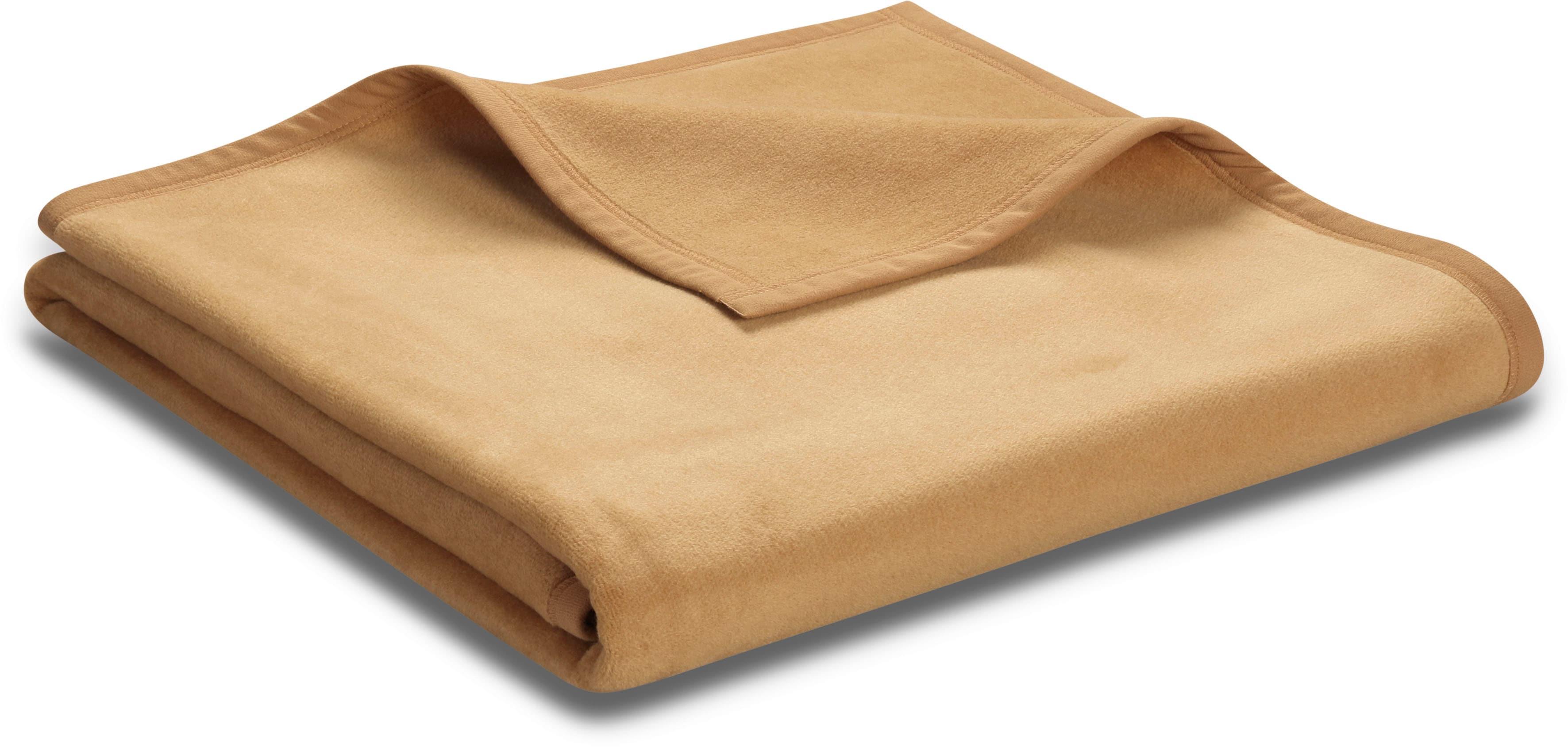 Wohndecke BIEDERLACK "Unicolour", beige (kamel), B:220cm L:240cm, Baumwolle, Polyacryl, Polyester, Wohndecken, Wohndecke, in vielen Farben