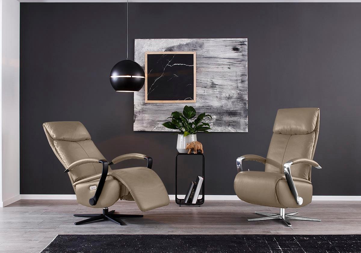 Relaxsessel W.SCHILLIG "rumbaa", braun (stone z59), B:68cm H:111cm T:82cm, Longlife Xtra-Leder Z59: Glattleder mit modischer Prägung. Hautstärke 0, 9 - 1, 1 mm, Sessel, Relaxsessel, wahlweise mit Doppelmotor, in Größen S, M & L, mit 5-Sternfuß