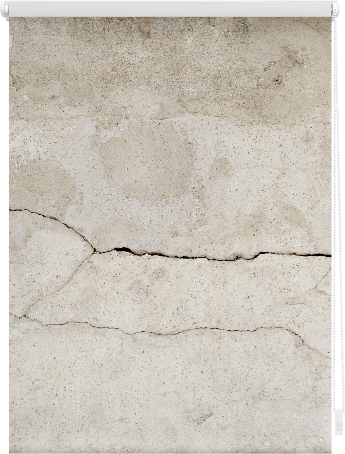 Seitenzugrollo LICHTBLICK ORIGINAL "Klemmfix Motiv Beton" Gr. 5, grau (grau, weiß), B:90cm H:150cm, Polyester, Rollos, Seitenzugrollo, bedruckt