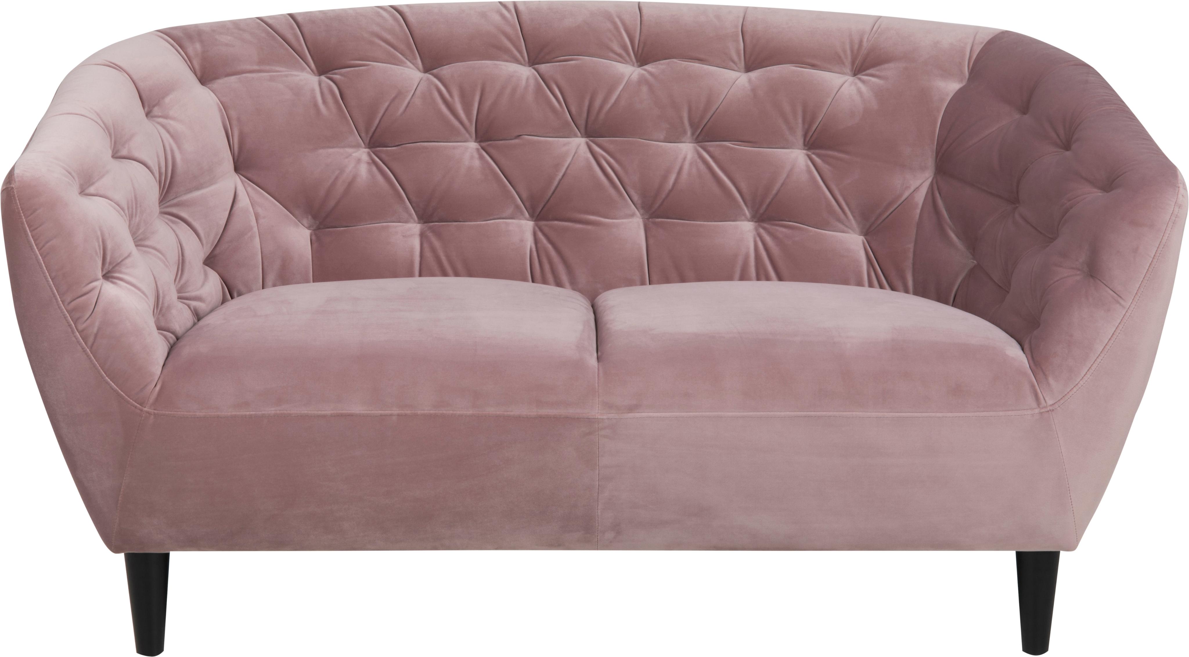 2-Sitzer ACTONA GROUP "Ria Sofa, Couch, Doppelsofa, Loveseat", rosa (rose), B:150cm H:78cm T:84cm, Sofas, 2-Sitzer, Samtstoff, Massivholz-Beine, Taschenfederkern, Tufting, mit Armlehnen
