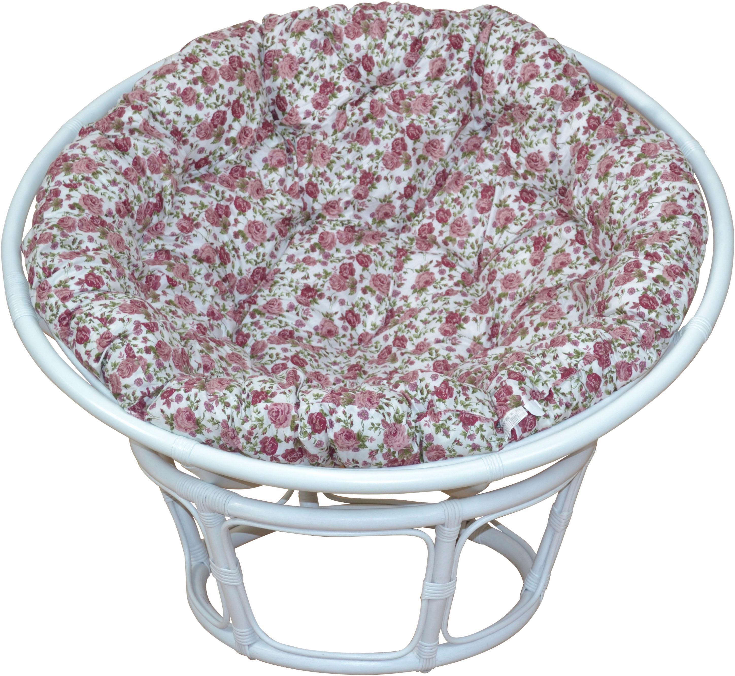 Rattanstuhl HOME AFFAIRE, rosa (weiß, rose), Ø100cm, Stühle, Rattanstuhl, aus handgeflochtenem Rattan