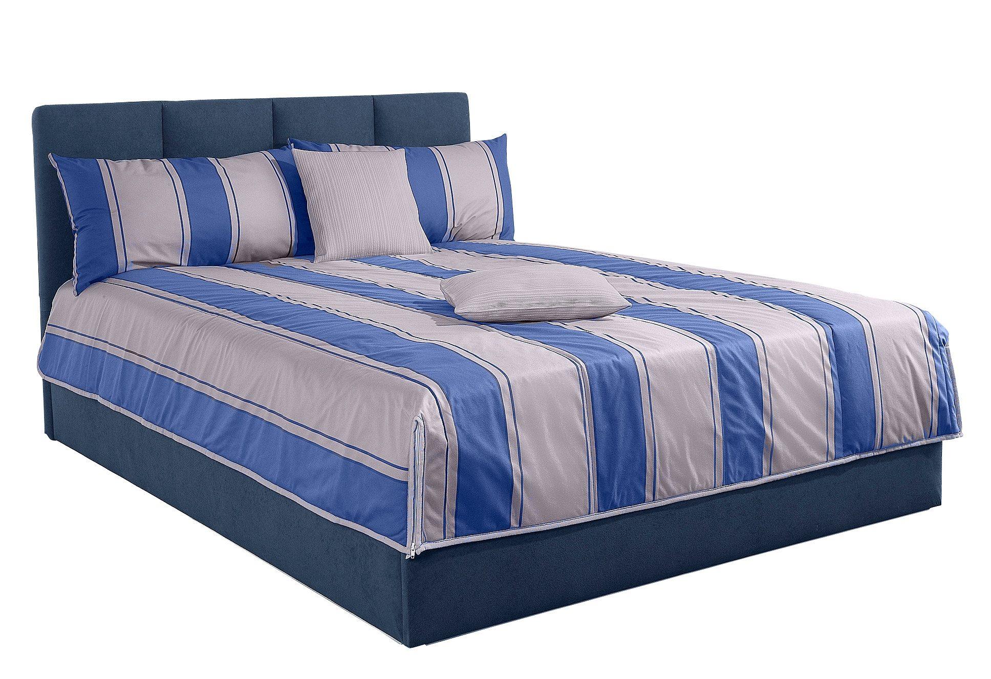 Polsterbett, blau, B:190cm L:210cm, Bezug Bett: Microfaser (100% Polyester);Bonnell-Federkernmatratze: 51% Polypropylen, 39% Polyester und 10% Baumwolle;Kaltschaummatratze: 100% Polyester, Bezug abnehm- und waschbar bis 60C, WESTFALIA SCHLAFKOMFORT, Betten, Polsterbett, mit Bettkasten