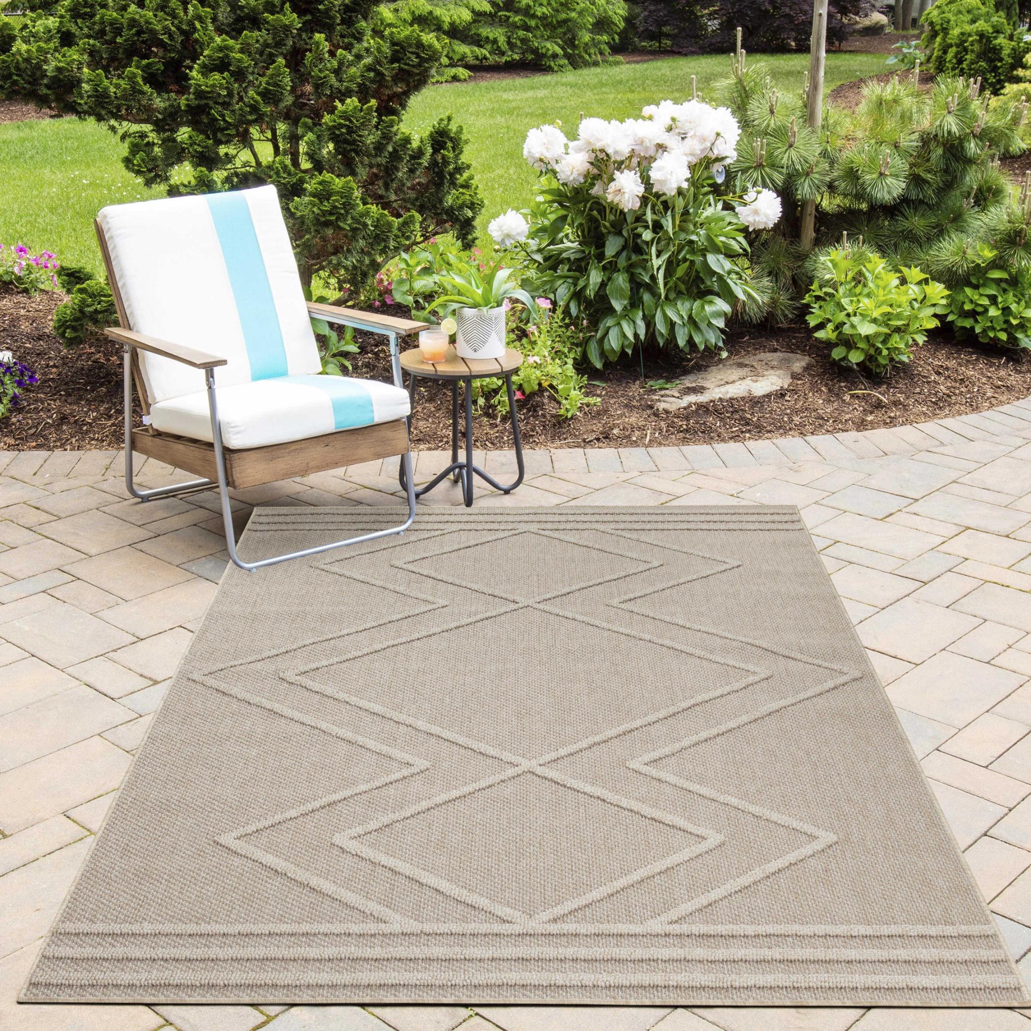 Outdoorteppich AYYILDIZ TEPPICHE "PATARA 4954", beige, B:160cm H:8mm L:230cm, Polypropylen, Teppiche, Outdoorteppich, Läufer / Pflegeleicht / Strapazierfähig / In- und Outdoor geeignet