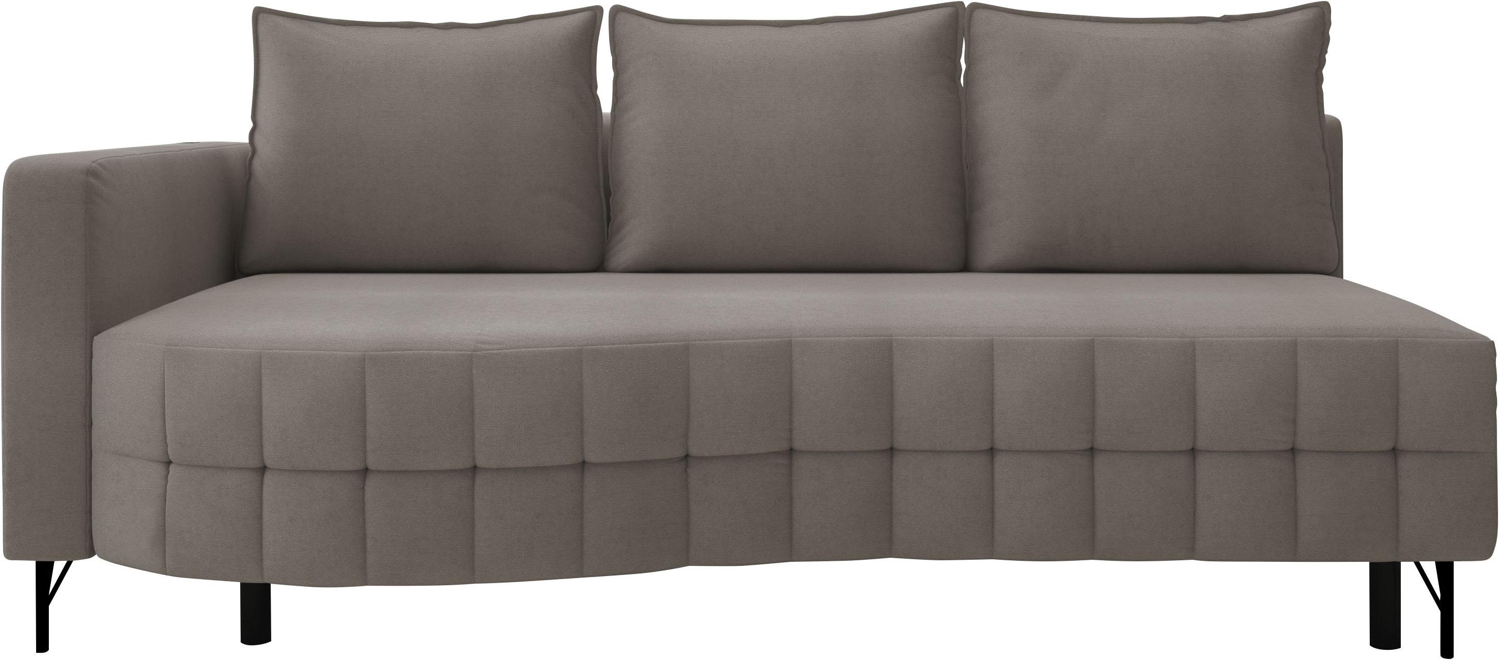 Loungesofa EXXPO - SOFA FASHION "T wiggy Schlafsofa mit Bettfunktion und Bettkasten", grau (taupe), B:212cm H:93cm T:114cm, Sofas, Loungesofa, komfortabler Federkern, super Sitzkomfort, elegante Formensprache