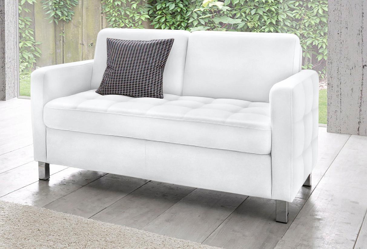 2-Sitzer SIT & MORE "Pablo", weiß (altweiß), B:133cm H:78cm T:78cm, Luxus-Microfaser ALTARA NUBUCK (100% Polyester) / Struktur (100% Polypropylen);Luxus-Microfaser ALTARA NUBUCK (100% Polyester) / Struktur fein (100% Polyester);Luxus-Microfaser ALTARA NUBUCK (100% Polyester), Sofas, 2-Sitzer