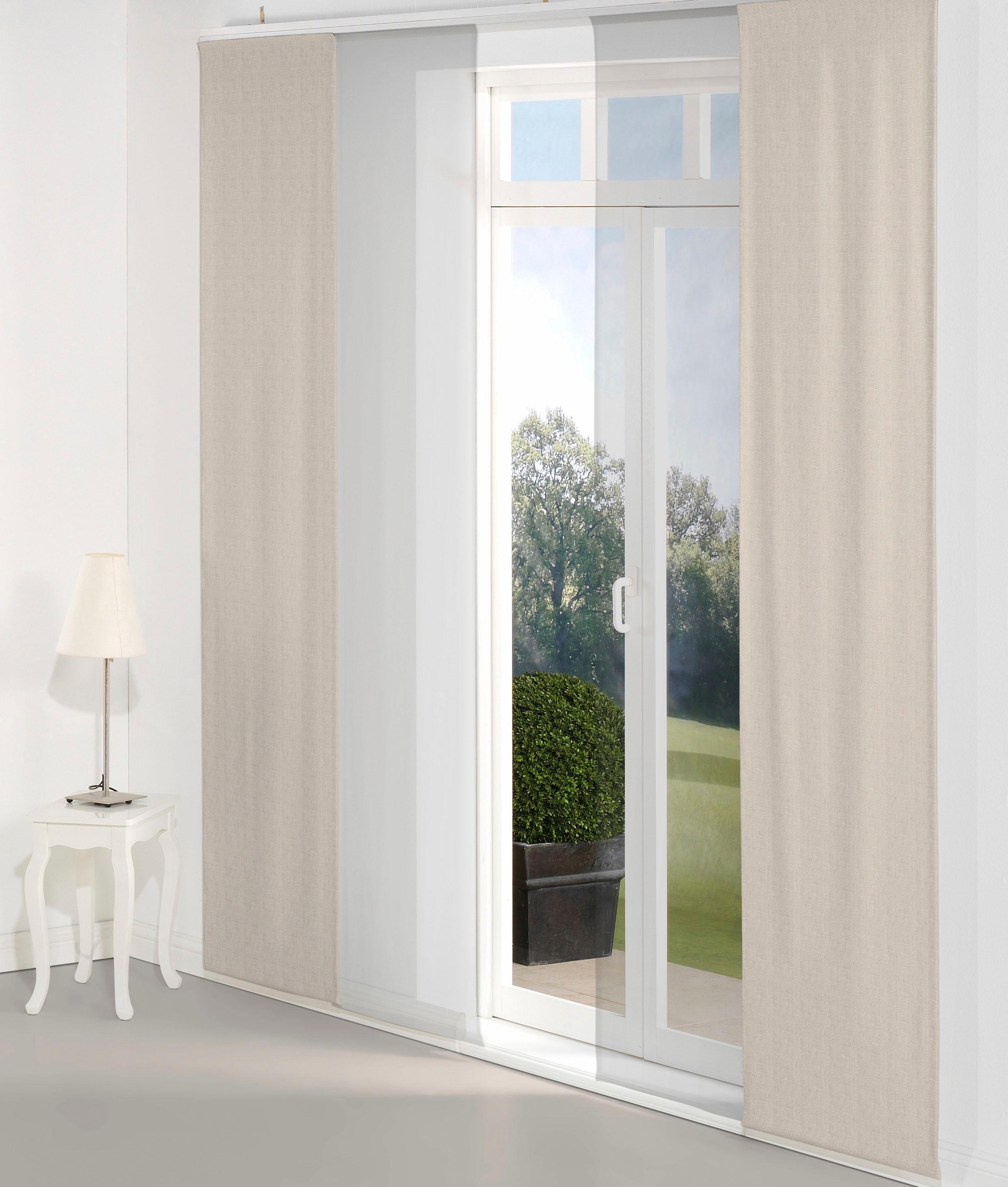 Schiebegardine WIRTH "Torbole" Gr. 1, gelb (ocker), B:60cm H:145cm, Jacquard, Baumwolle, Polyester, Gardinen, Schiebegardine