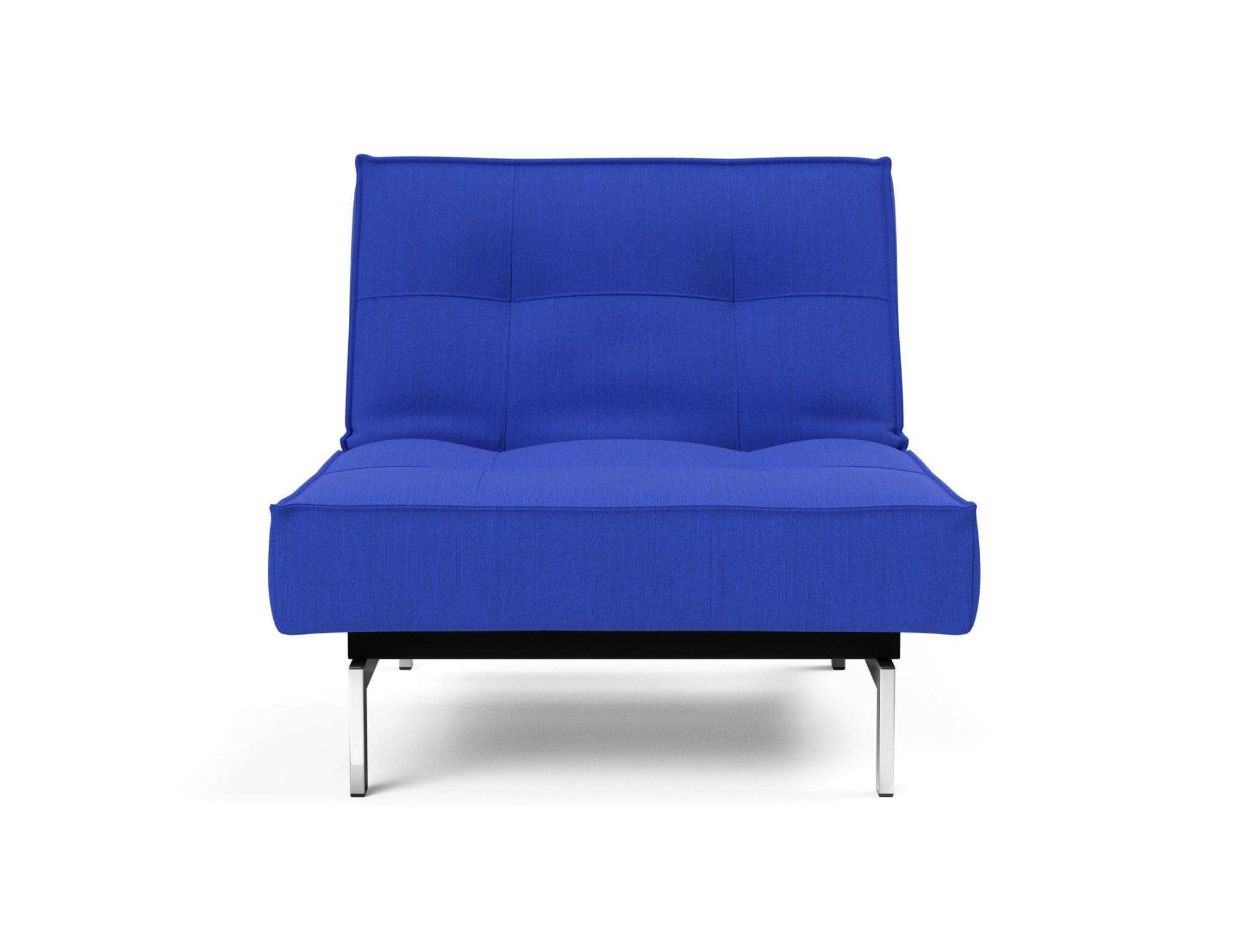 Sessel INNOVATION LIVING ™ "Splitback", blau, B:90cm H:79cm T:90cm, 100% Polyester, Sessel, Sessel, mit chromglänzenden Beinen, in skandinavischen Design