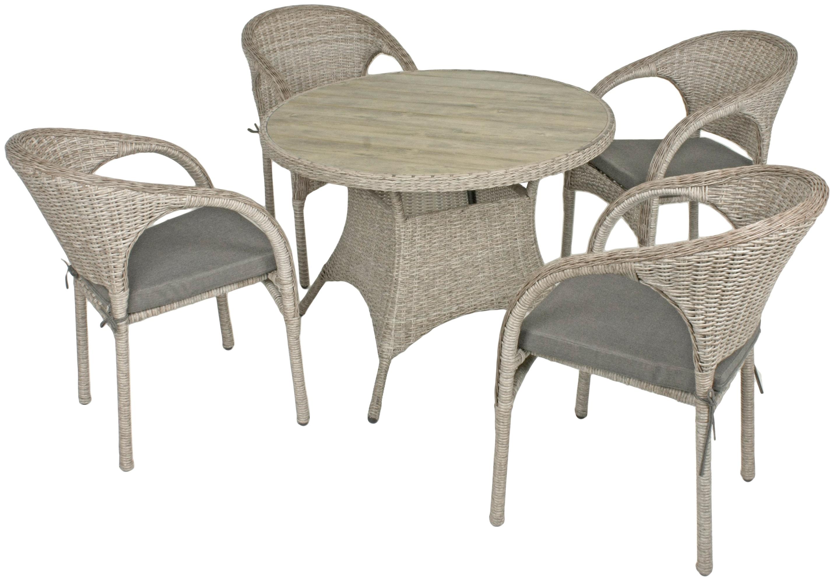 Garten-Essgruppe GARDEN PLEASURE "BASTIA", beige (sandfarbend, sand), B:300cm H:73cm T:300cm, Aluminium, Kunststoff, Polyrattan, Sitzmöbel-Sets, Garten-Essgruppe, mit bequemer Polsterung
