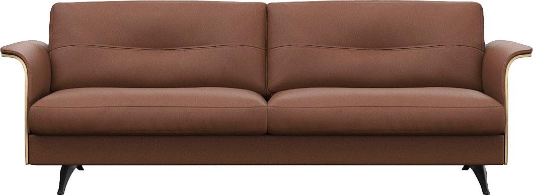 3-Sitzer FLEXLUX "Glow bequem und komfortabel durch hochwertigen Sitzaufbau, Designsofa", braun (old chesnut), B:224cm H:81cm T:91cm, 100% Echteder, Sofas, 3-Sitzer, Skandinavisches Design, In hochwertiger Verarbeitung