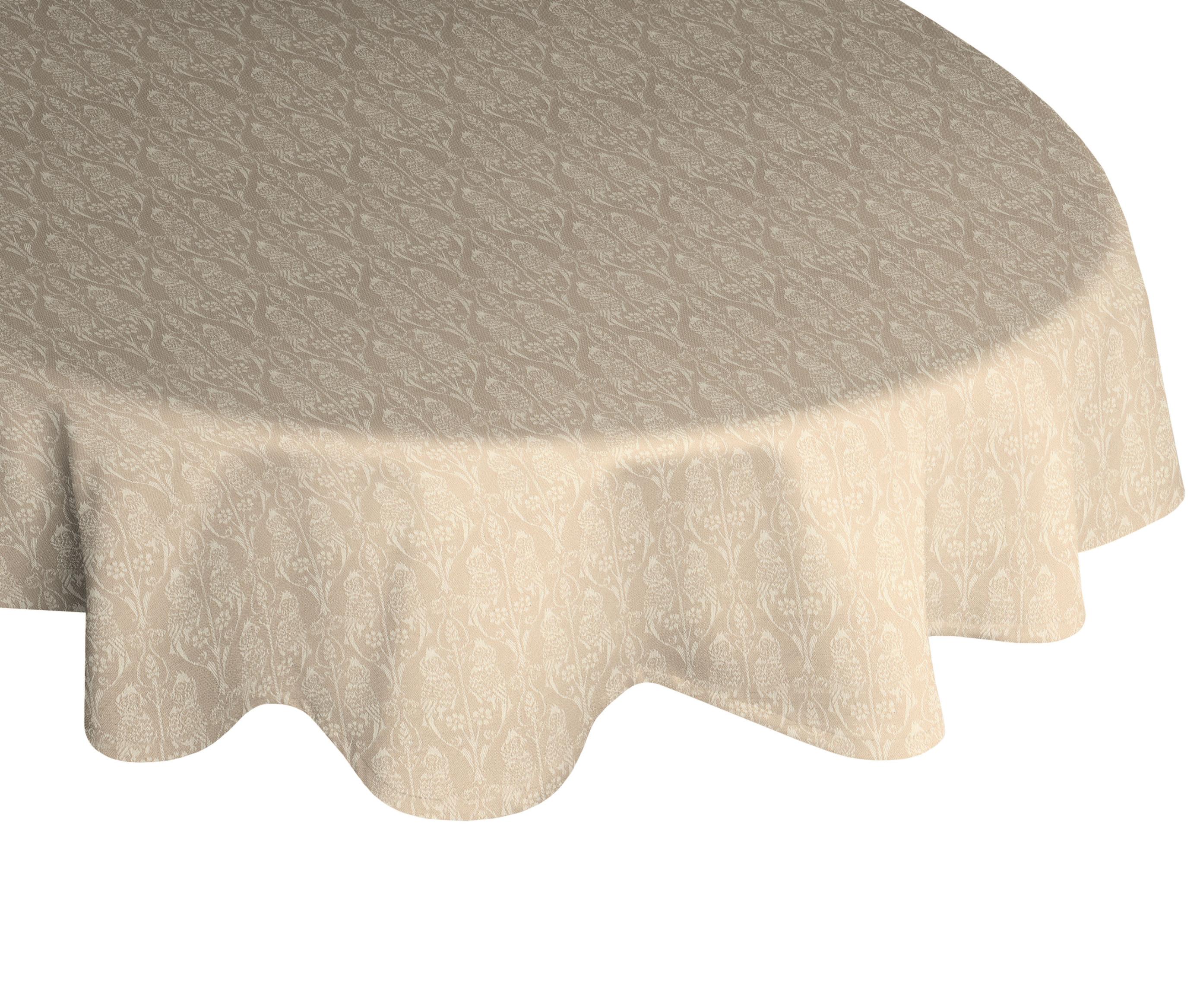 Tischdecke ADAM "Little Parrot" Gr. 1, braun (hellbraun), B:145cm L:220cm, Bio-Baumwolle, Tischdecken, Tischdecke, aus 100% Bio-Baumwolle